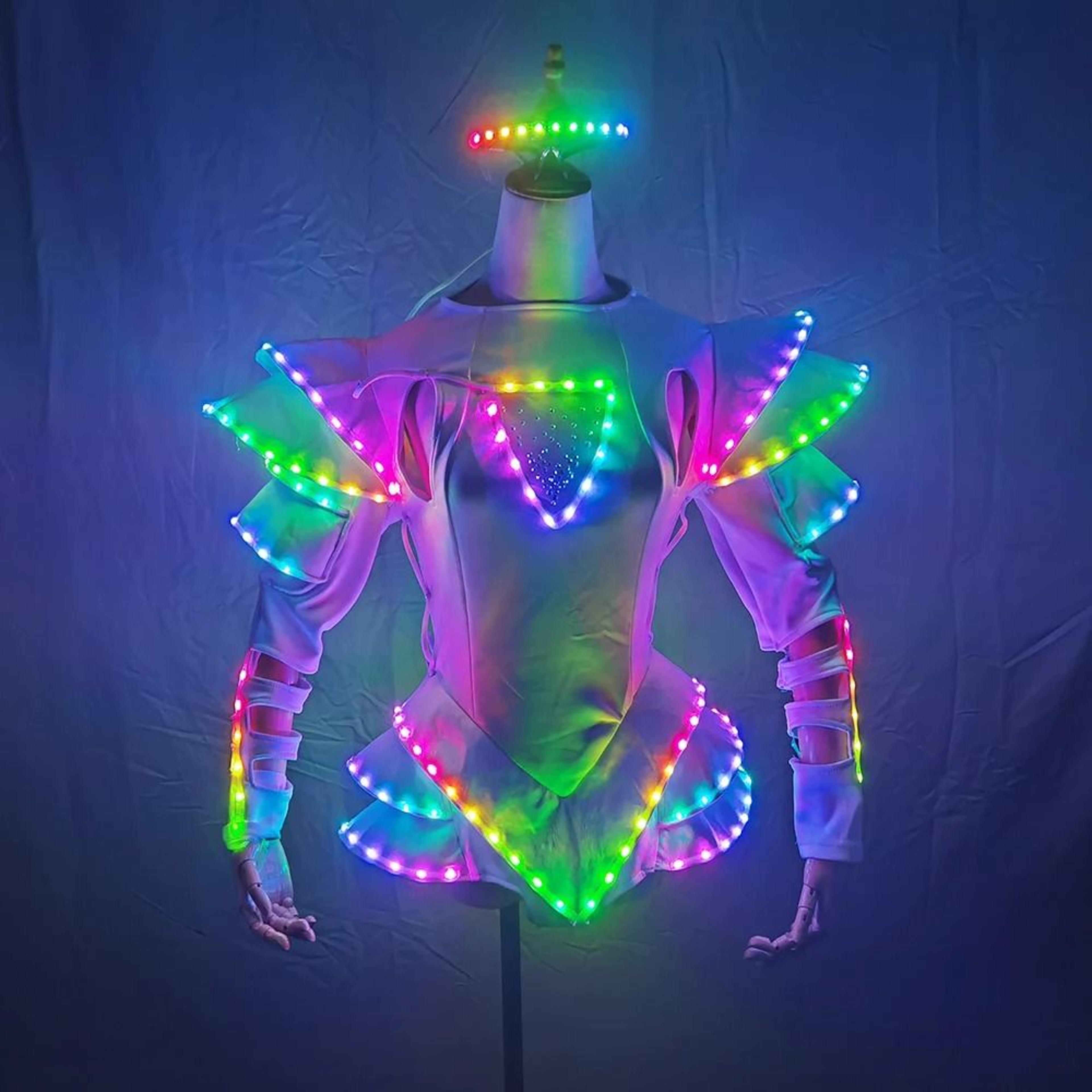 led light up tutu dress with luminous skirt for weddings and parties
