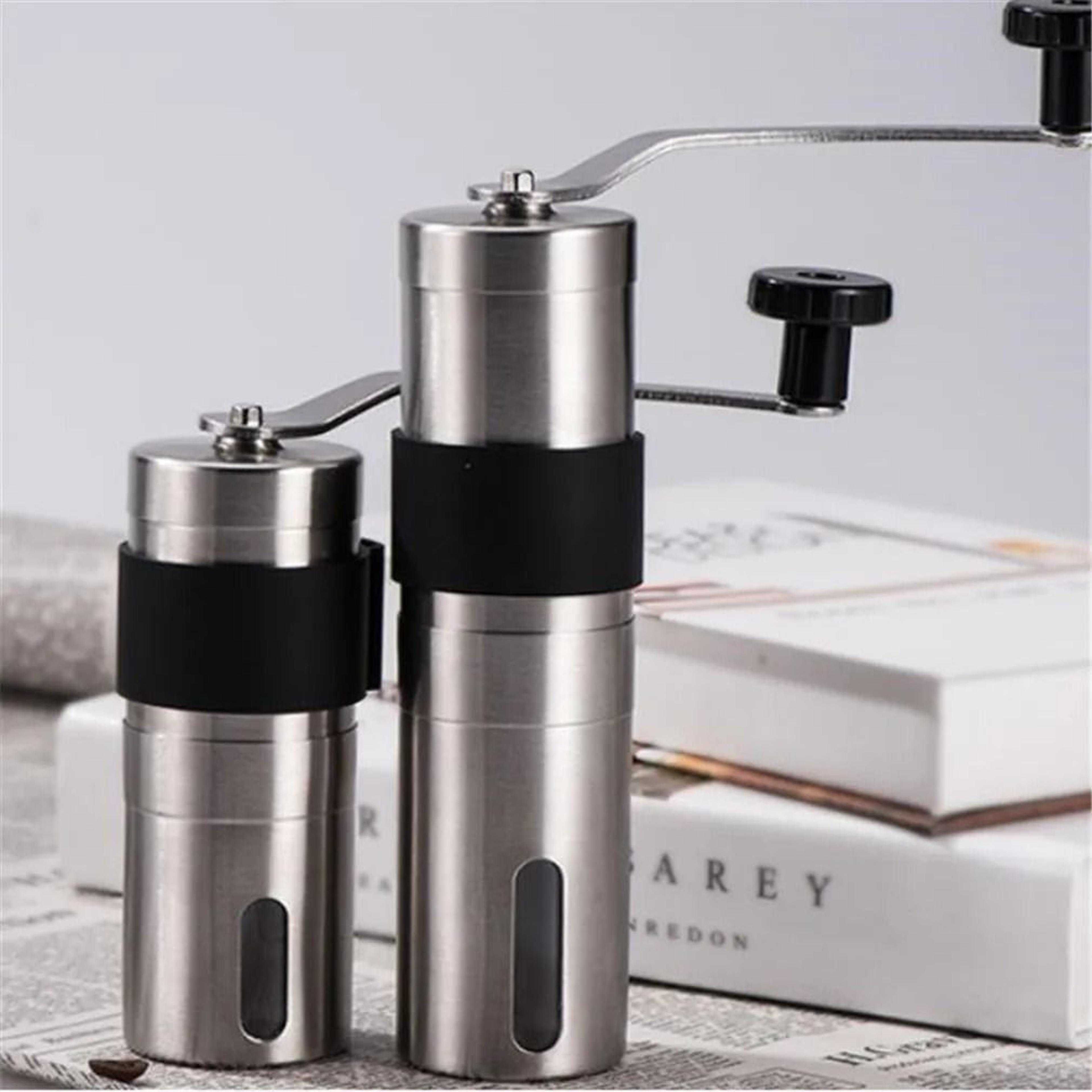 portable manual coffee grinder with stainless steel design for fresh coffee beans