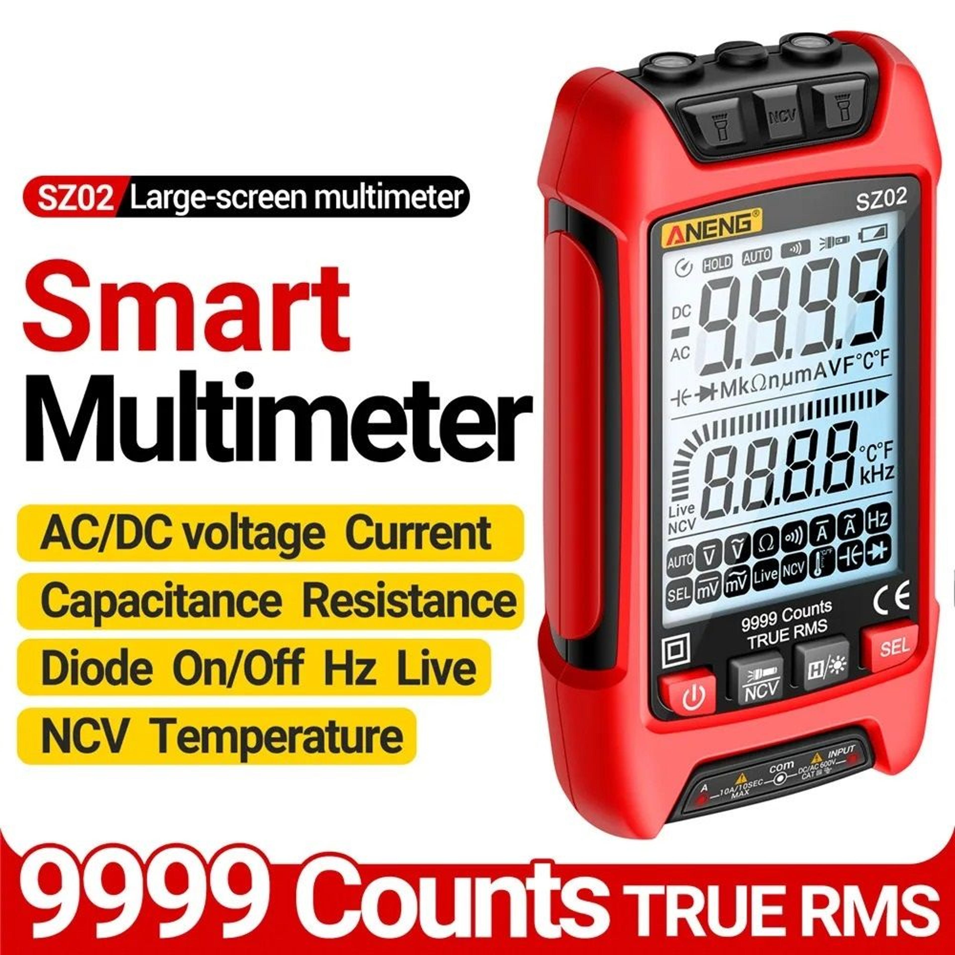 auto digital multimeter with capacitance and transistor test