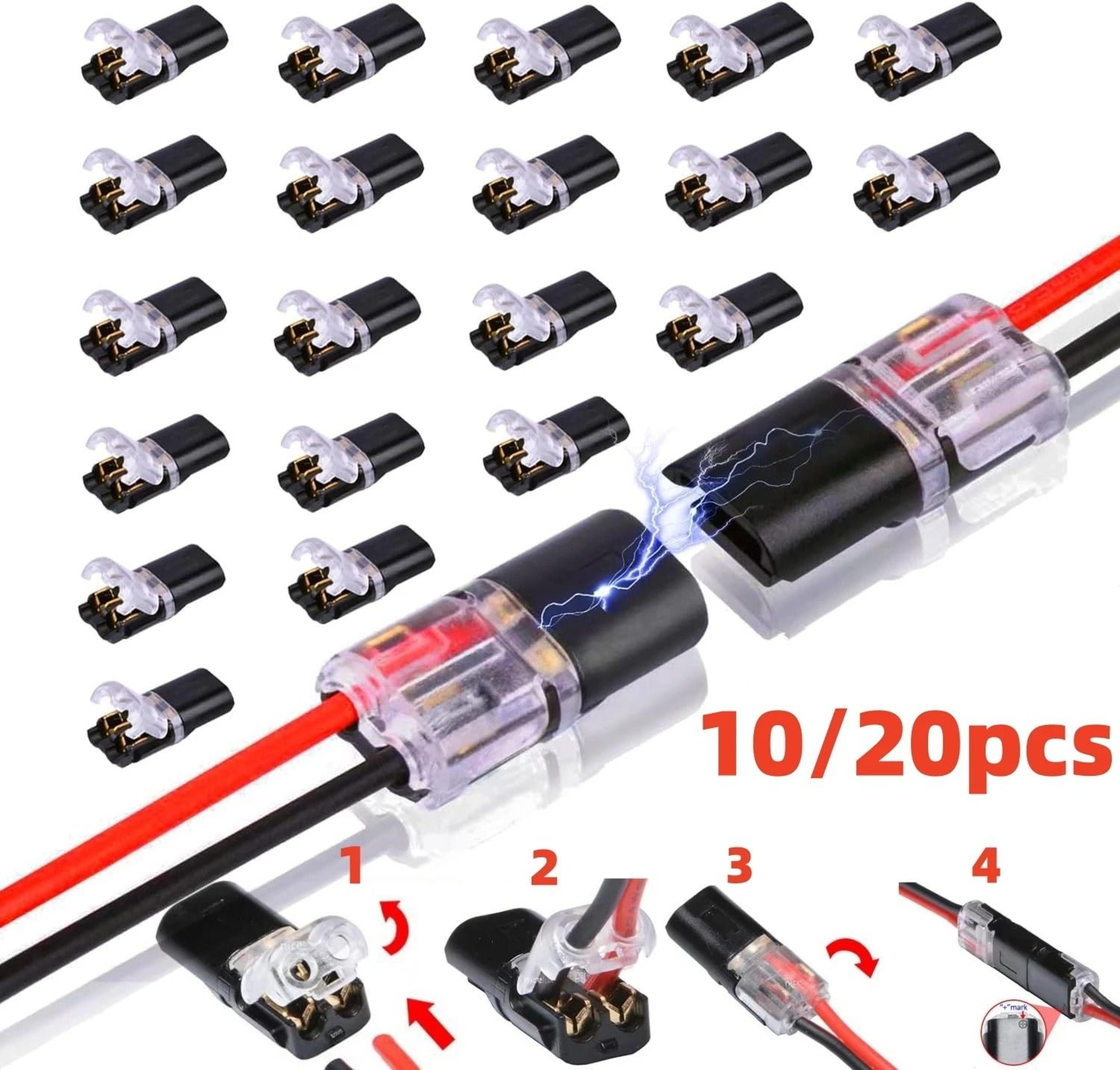 double wire plug in connector with locking buckle