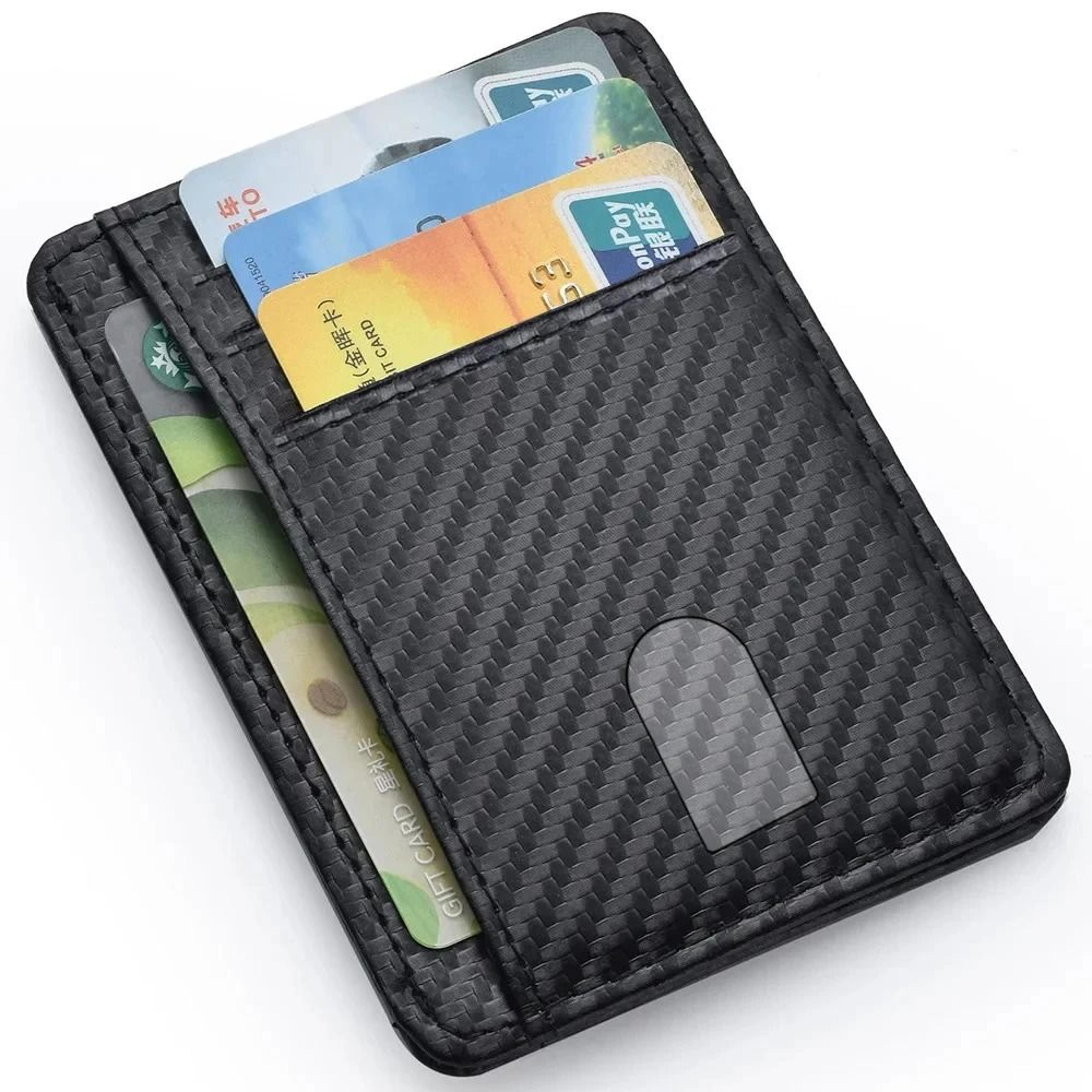 minimalist slim wallet with rfid protection