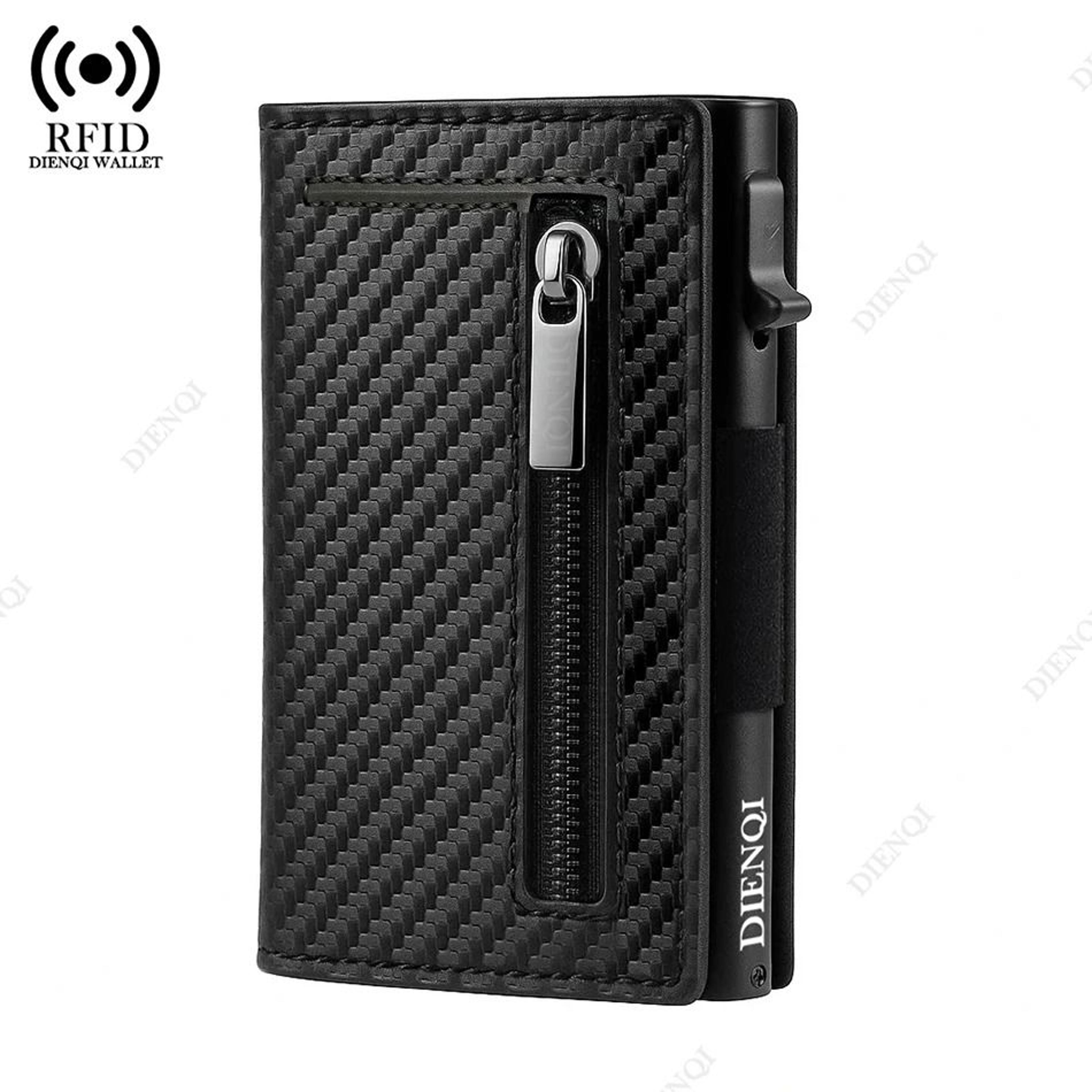 slim carbon fiber rfid card wallet for men