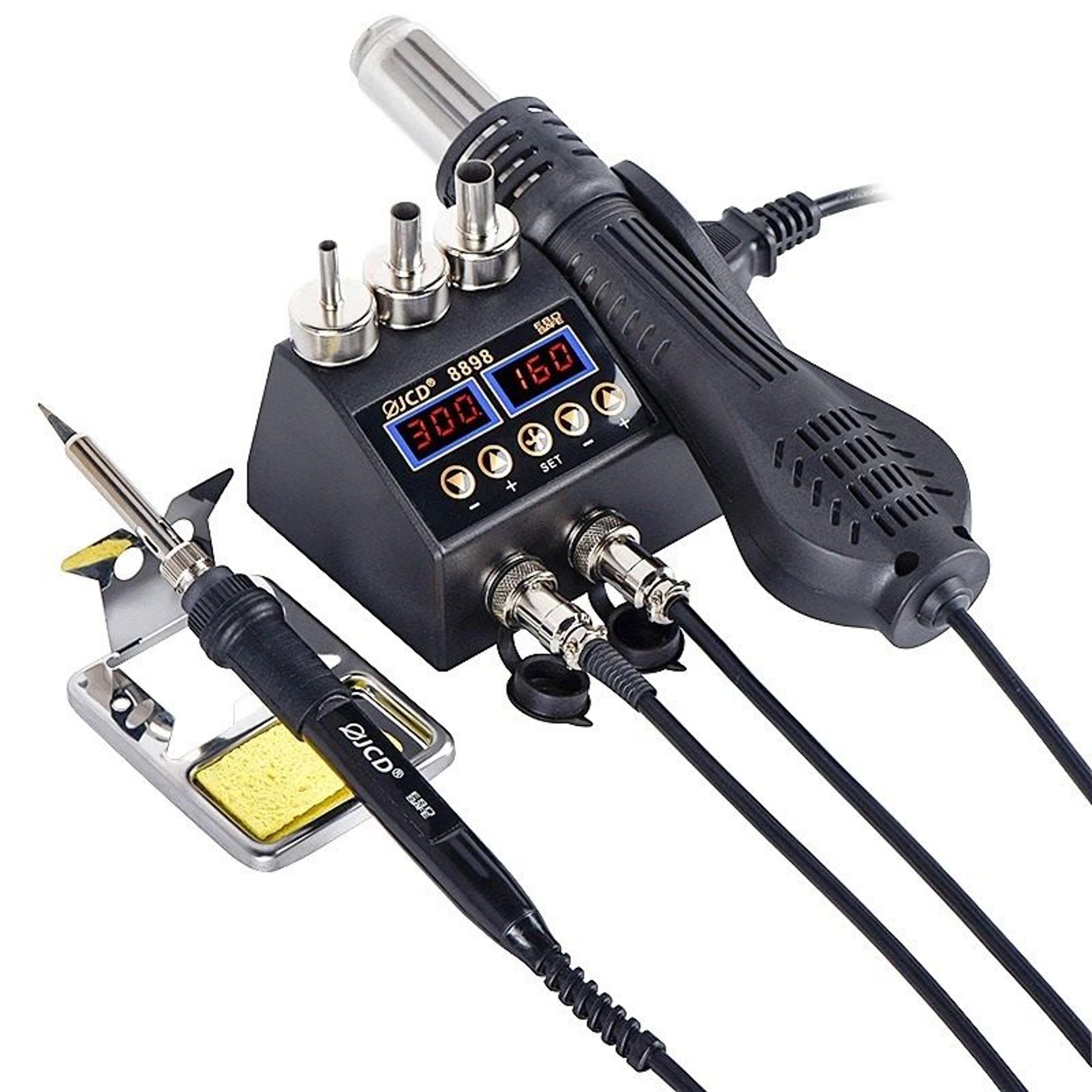 2 in 1 750w soldering and hot air rework station with lcd display