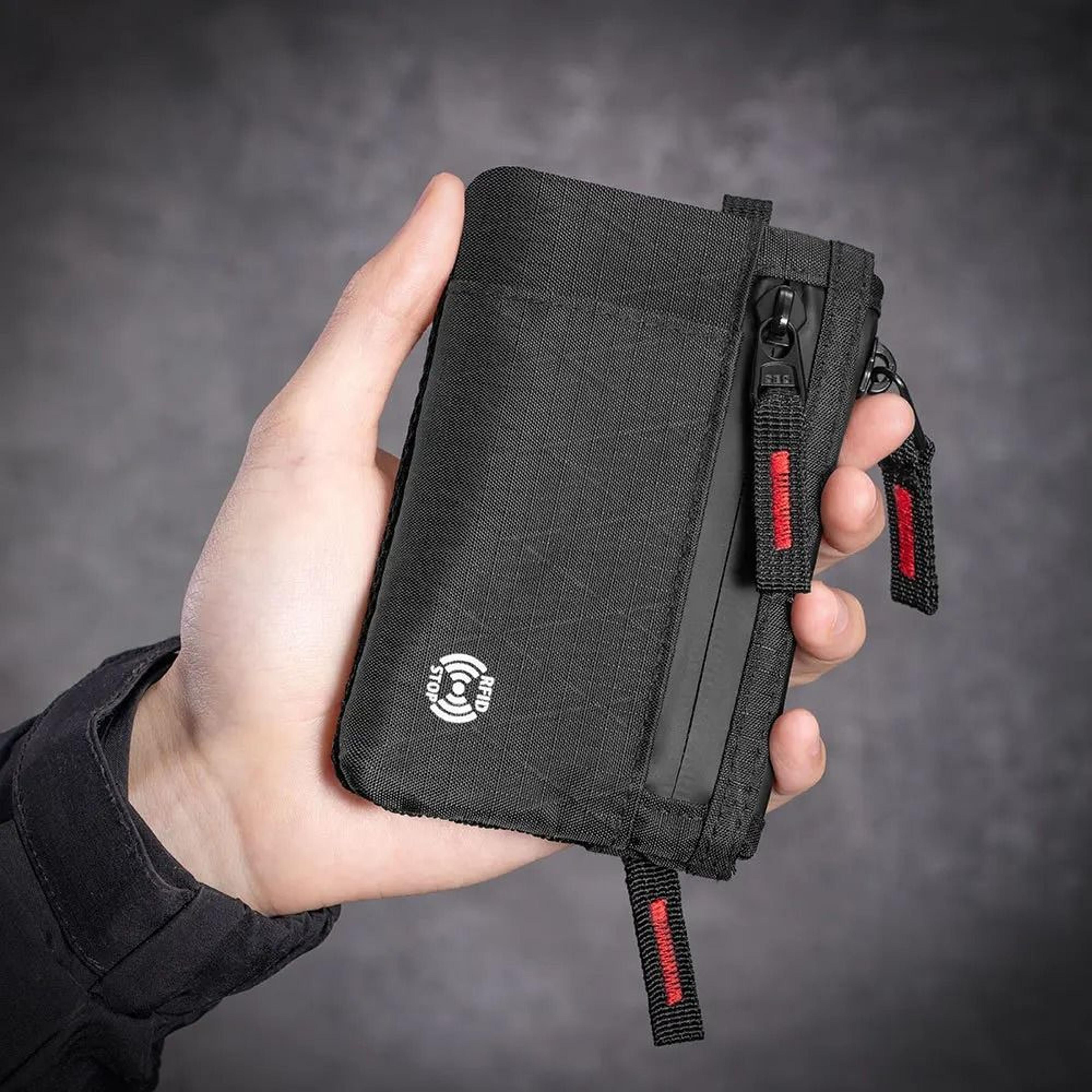 tactical rfid blocking wallet & money clip organizer