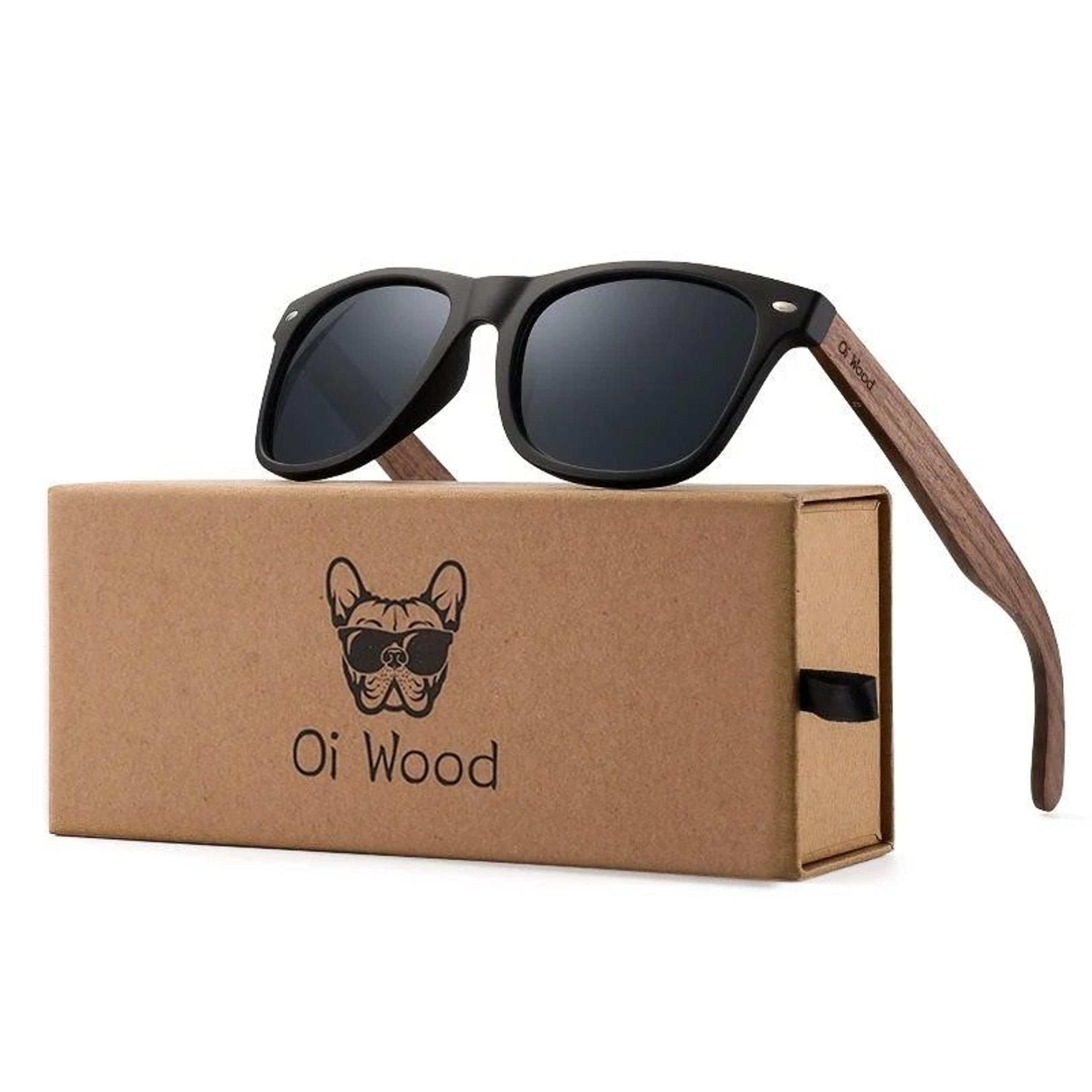 polarized wooden sunglasses with uv protection and lightweight frame