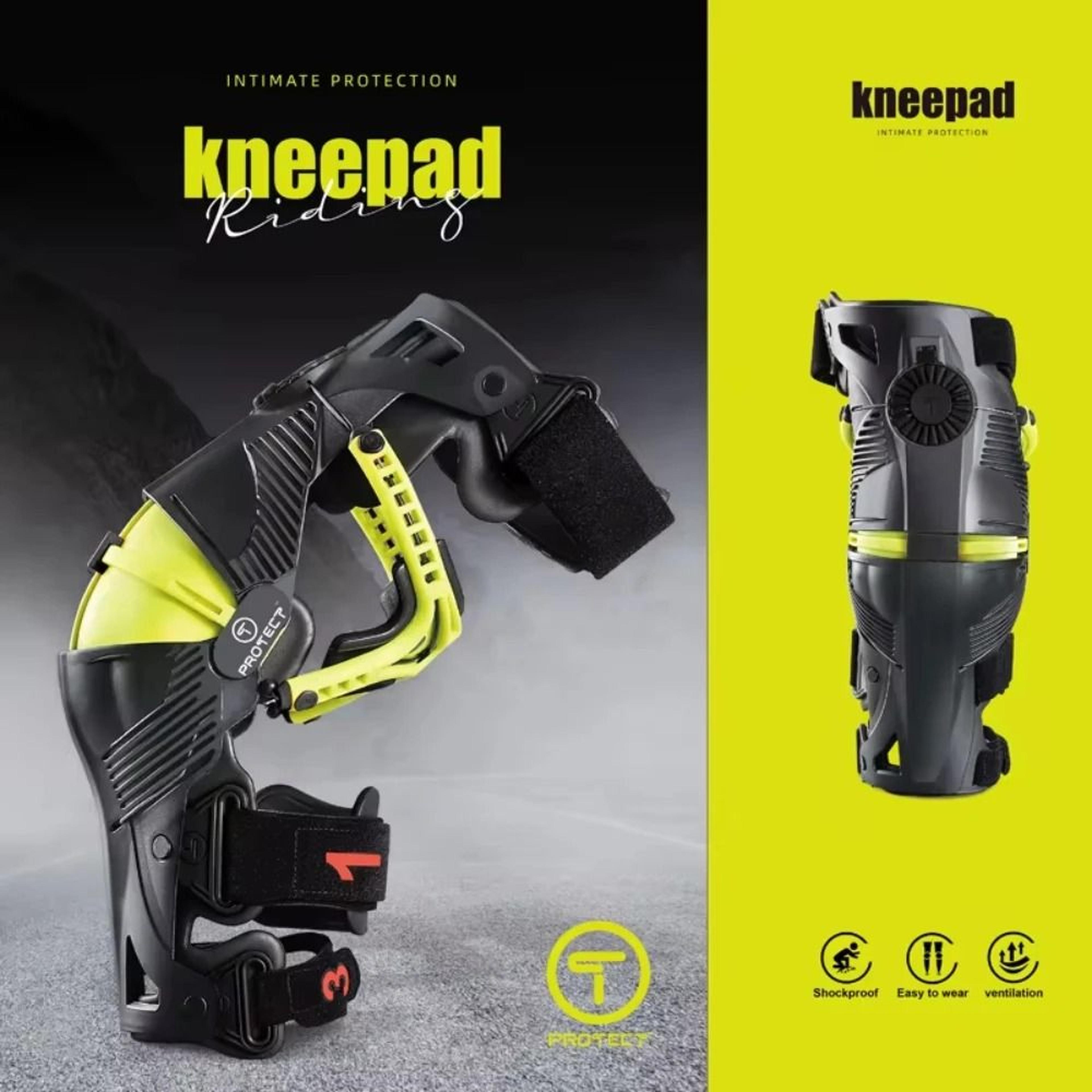 heavy-duty motorcycle knee protective pad with exoskeleton guard