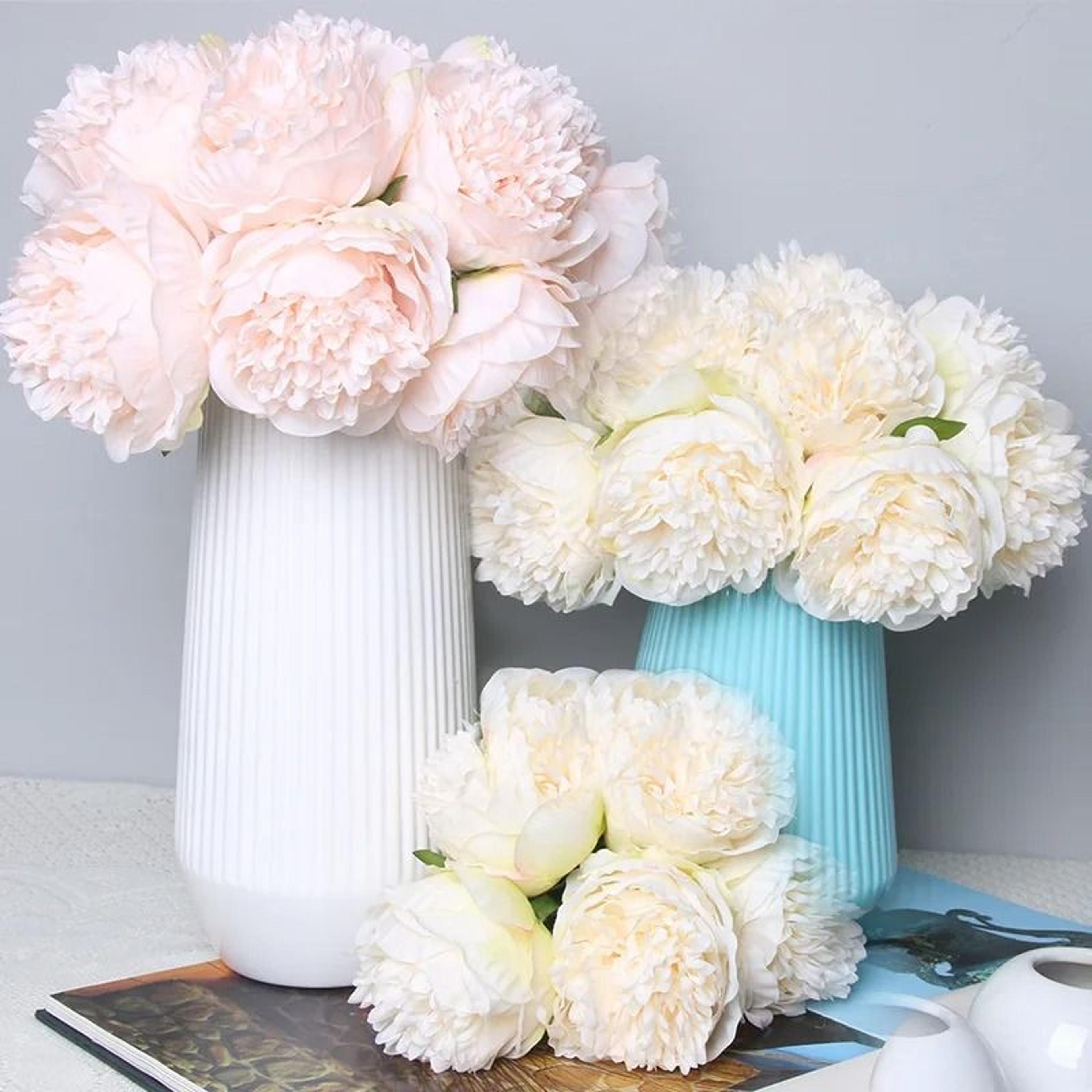 artificial rose peony bouquet with 5 large blooms