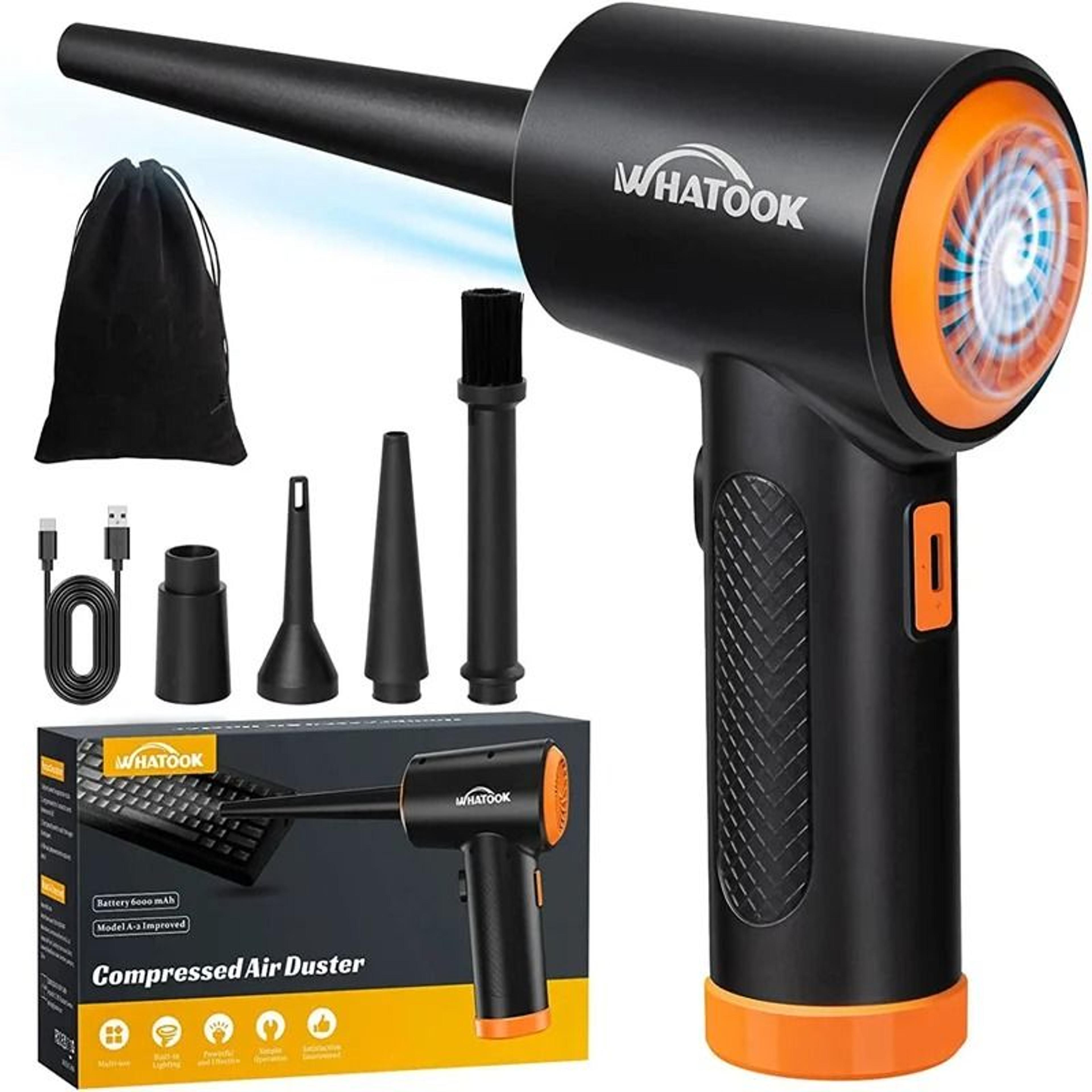 portable electric air duster with 3 speed settings