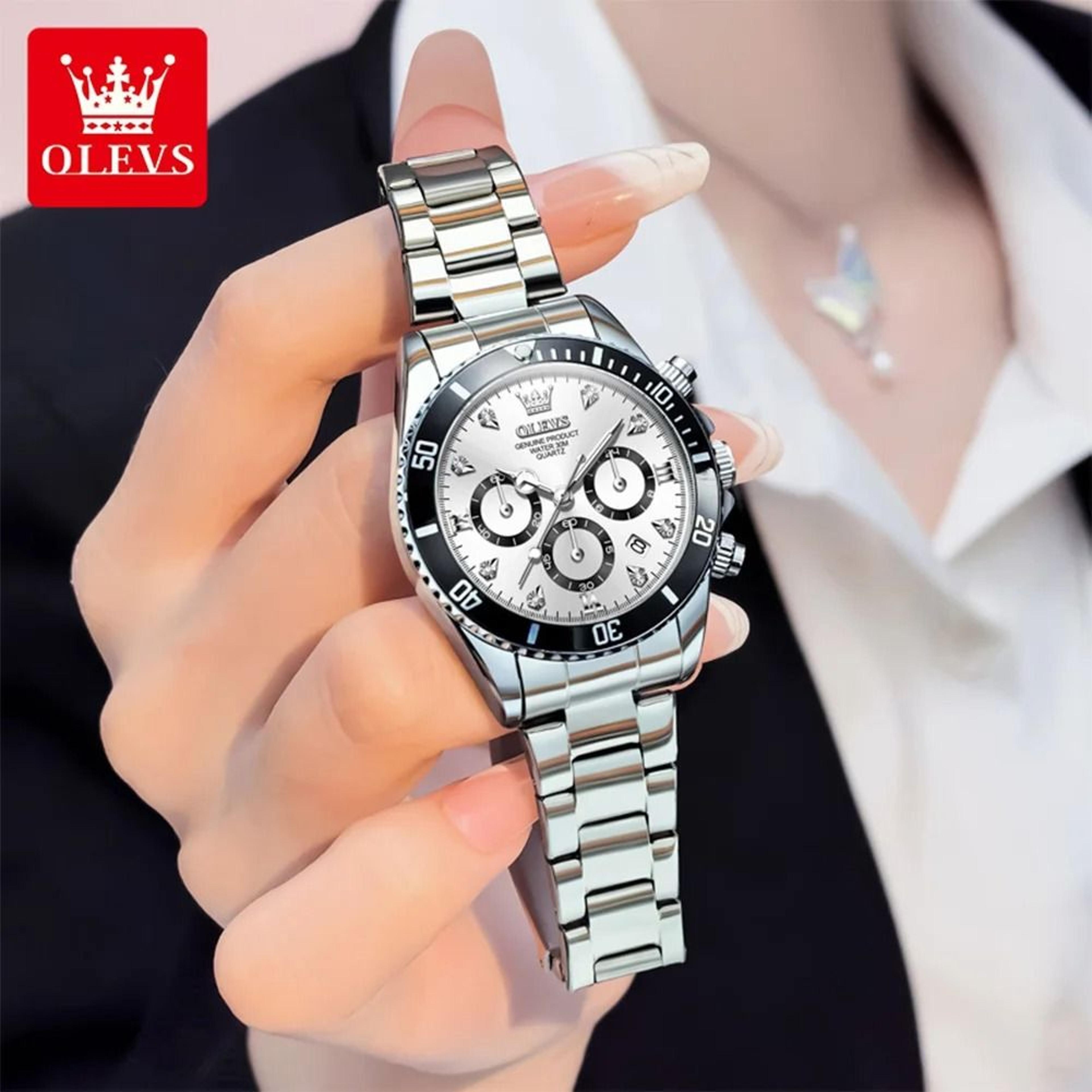 womens luxury quartz watch with date and luminous display