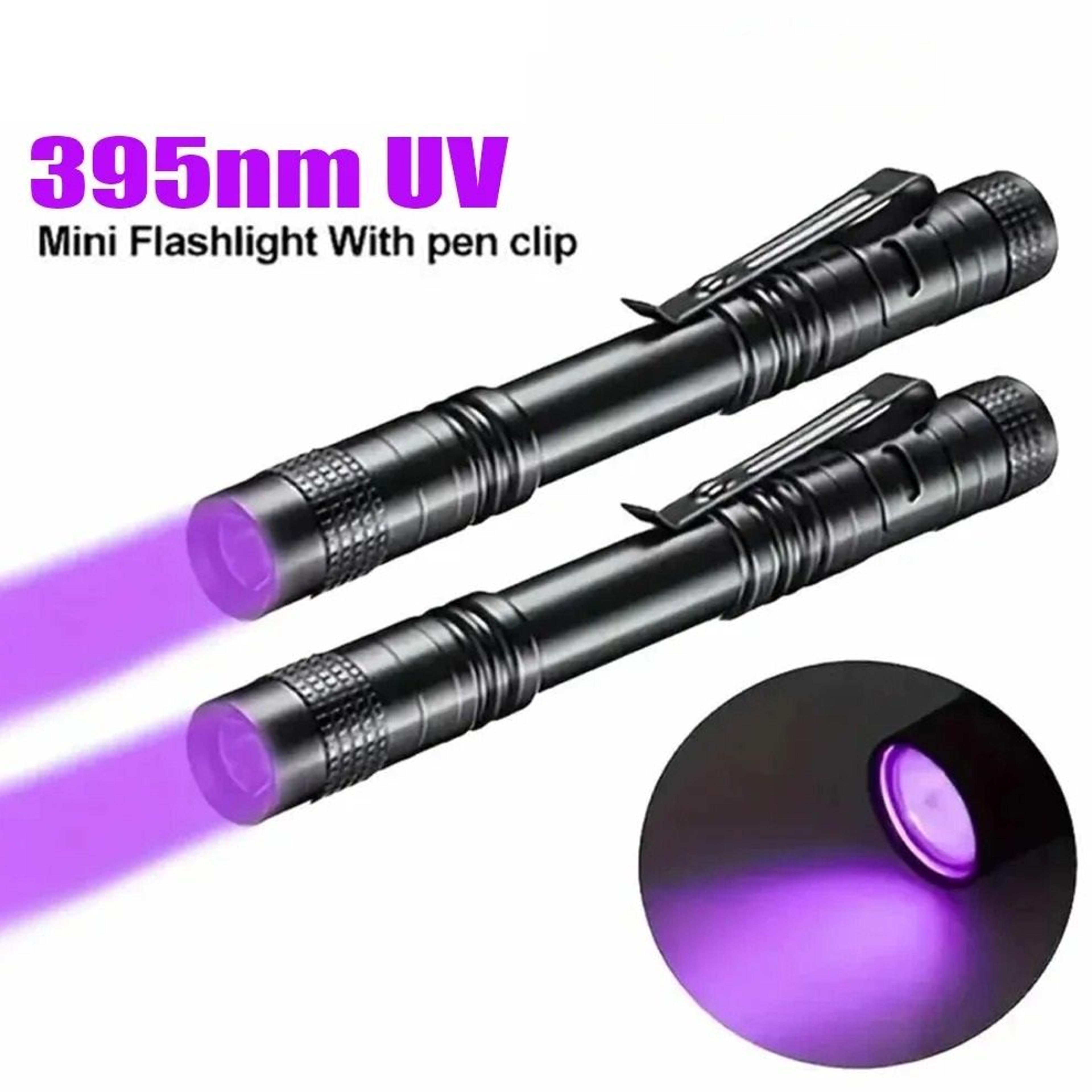 portable 395nm uv flashlight with pocket clip