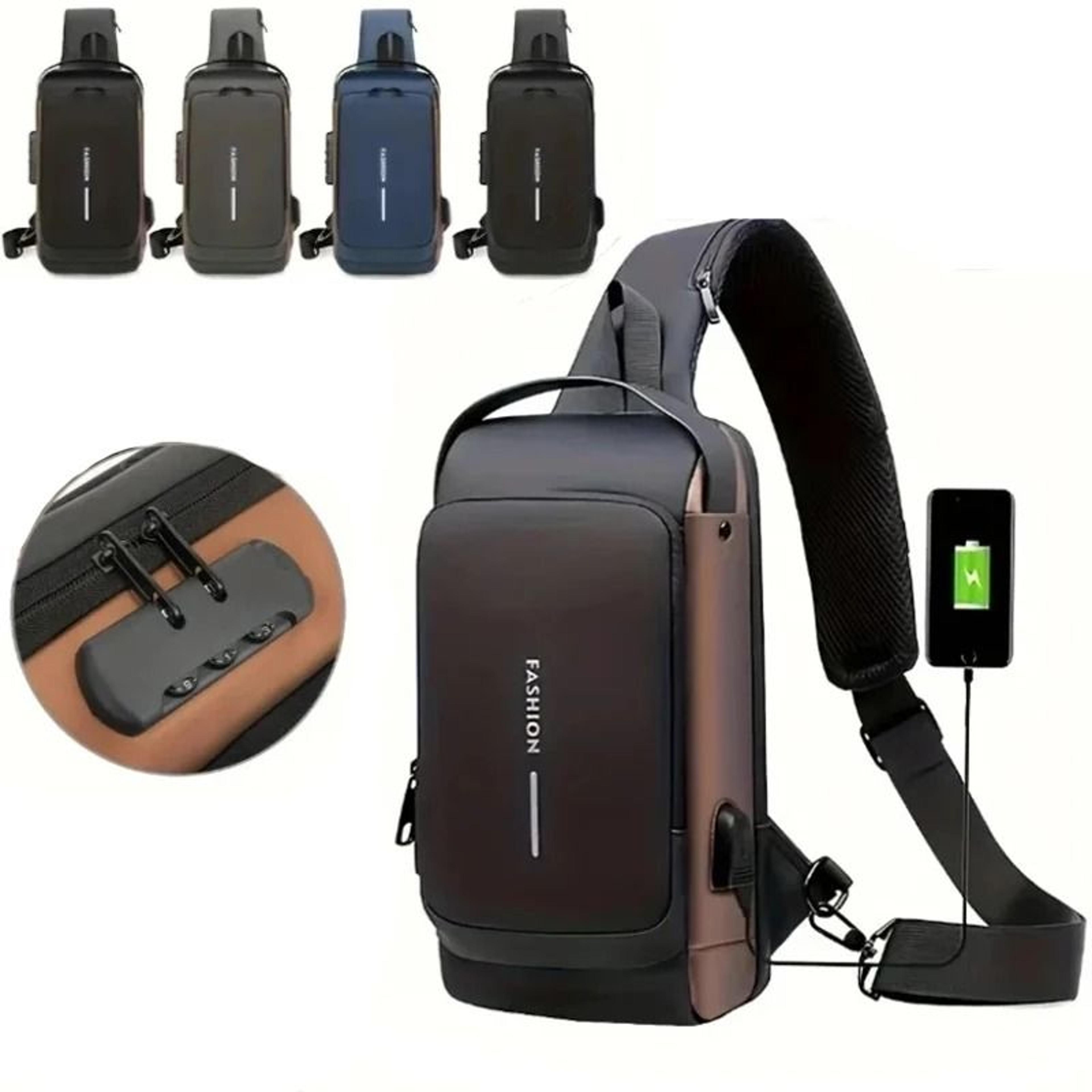 anti theft usb crossbody sling bag for men