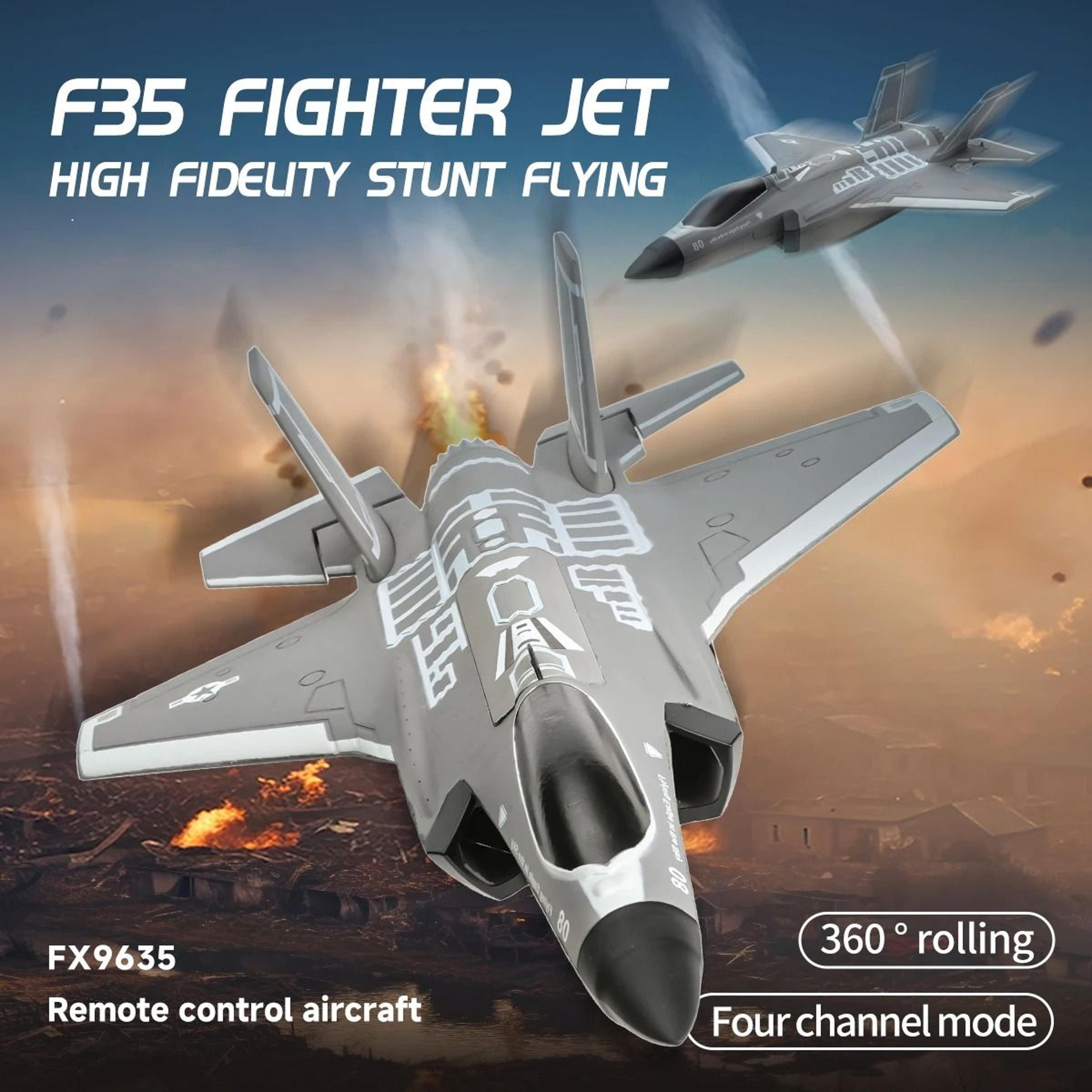 four channel remote control fighter jet with brushless motor and fixed wing design