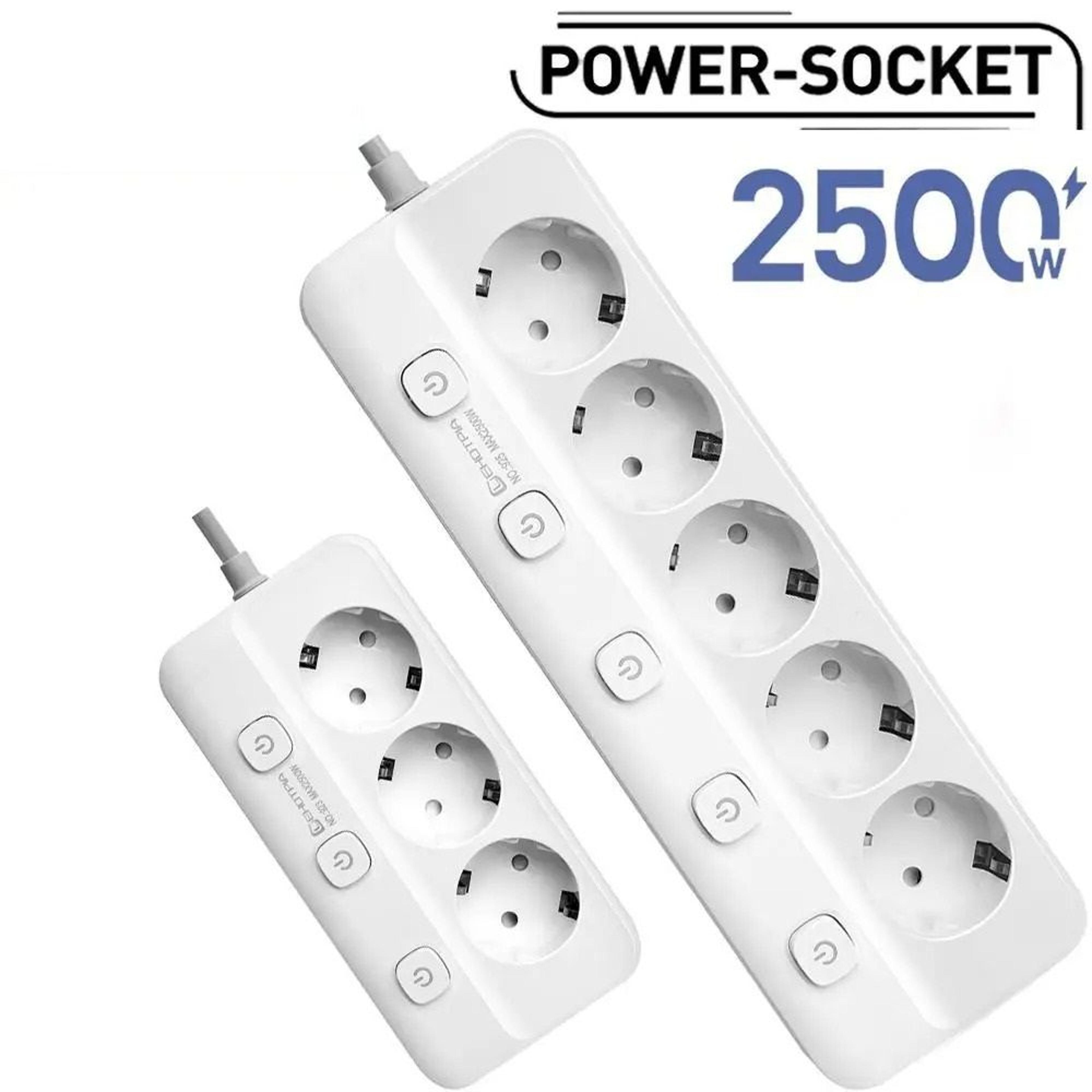 eu power strip with independent switches and multiple outlets