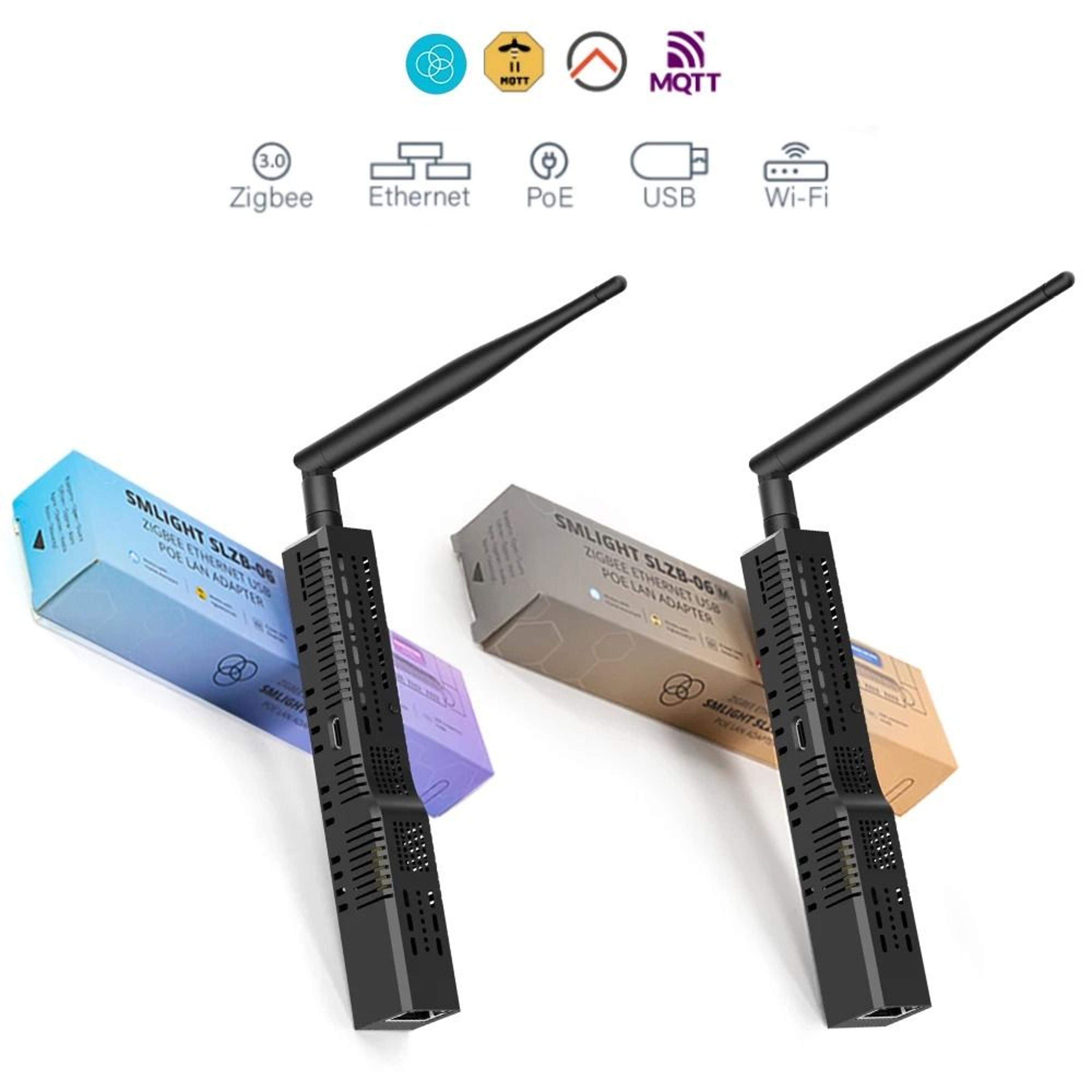 smart zigbee 3.0 adapter with ethernet, wifi, usb, and poe