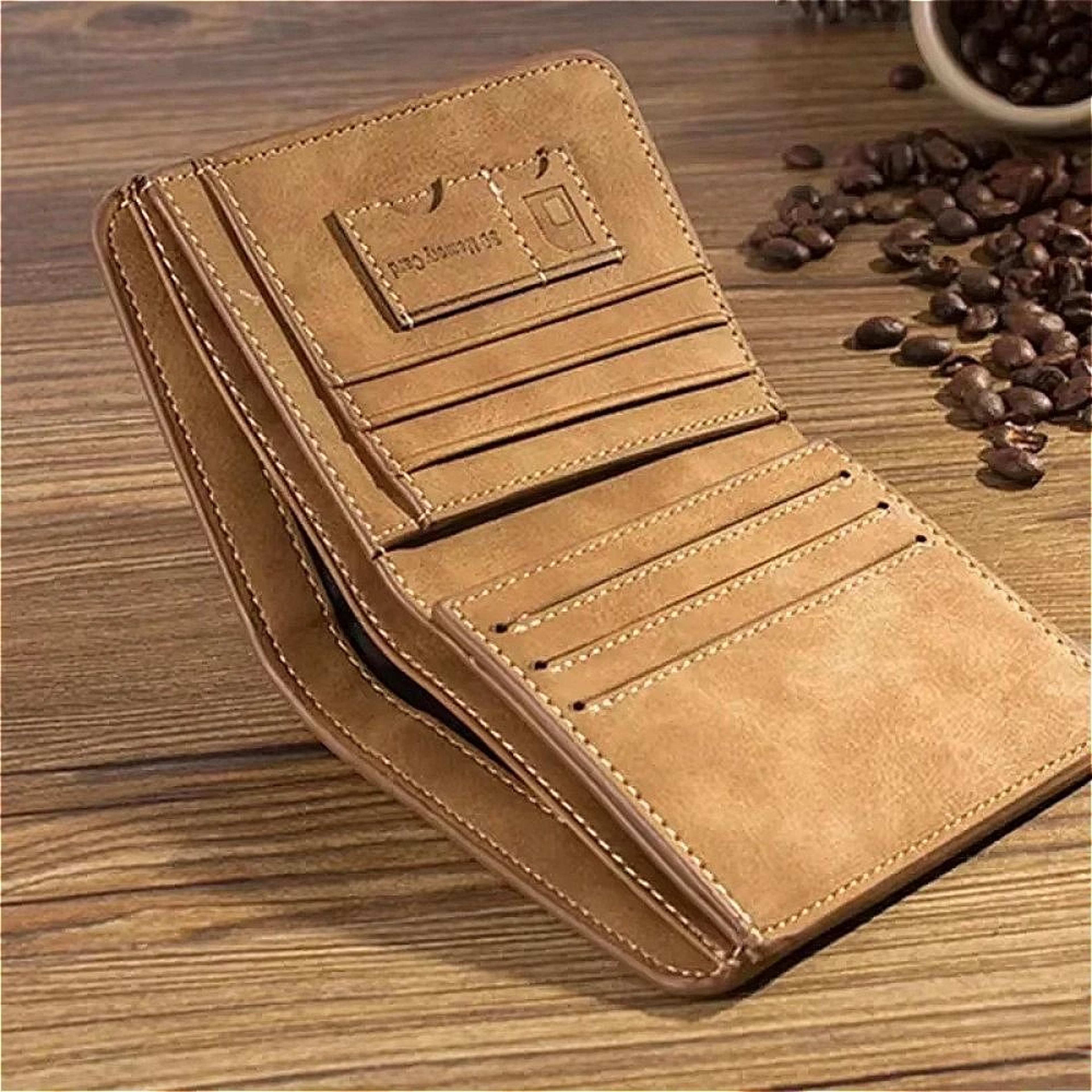 mens slim cowhide leather wallet