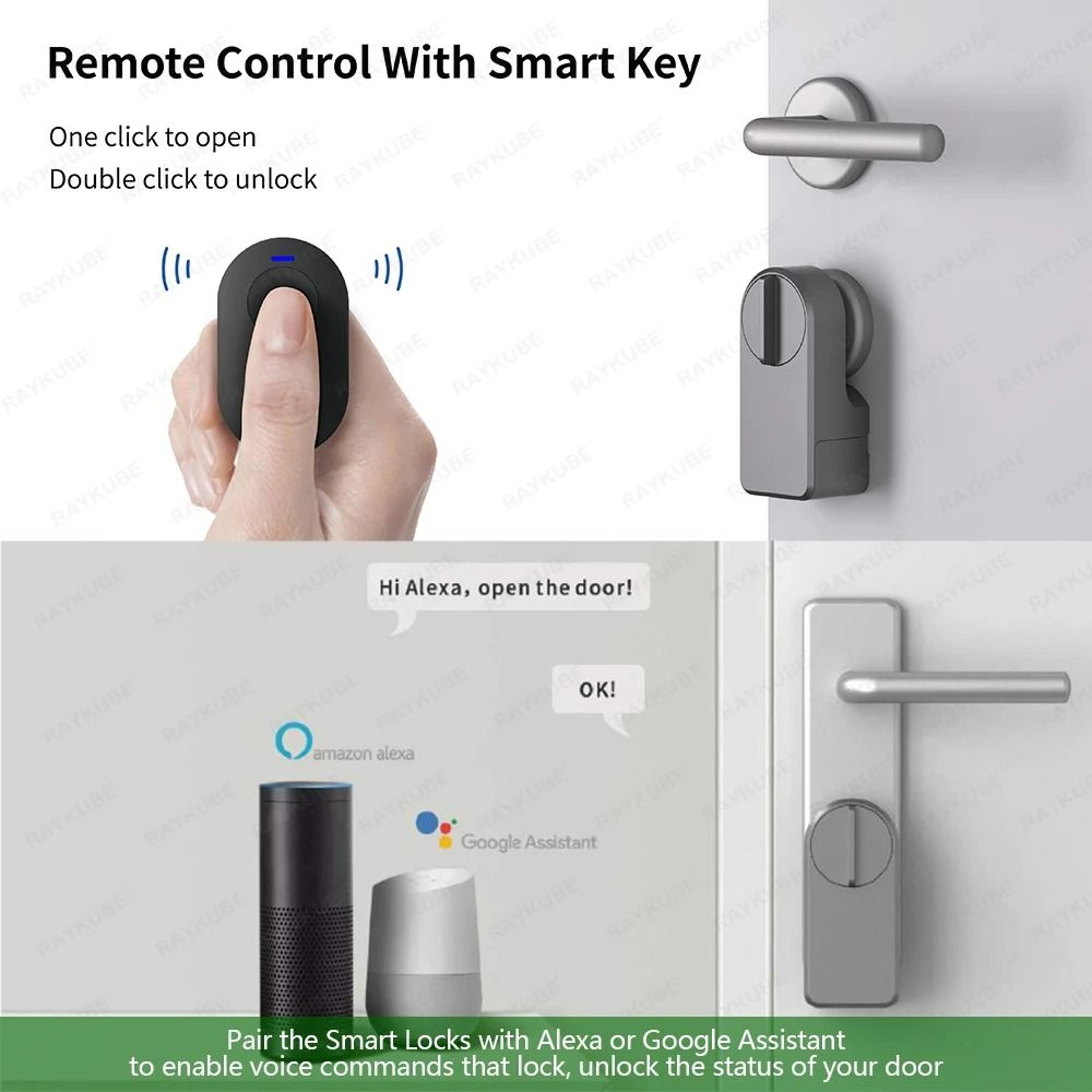 smart door lock system with tuya app and voice control