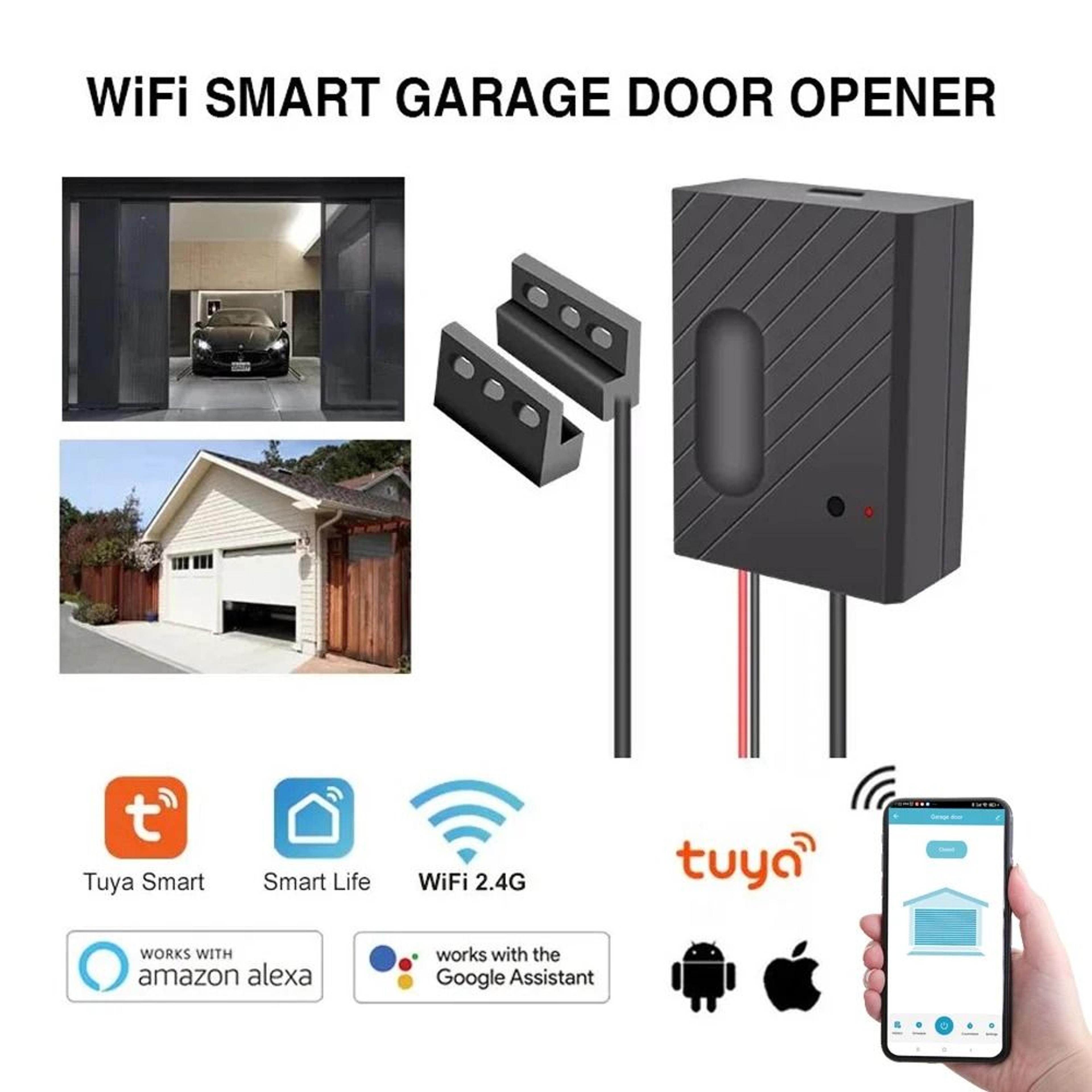 smart garage door controller with app and voice integration