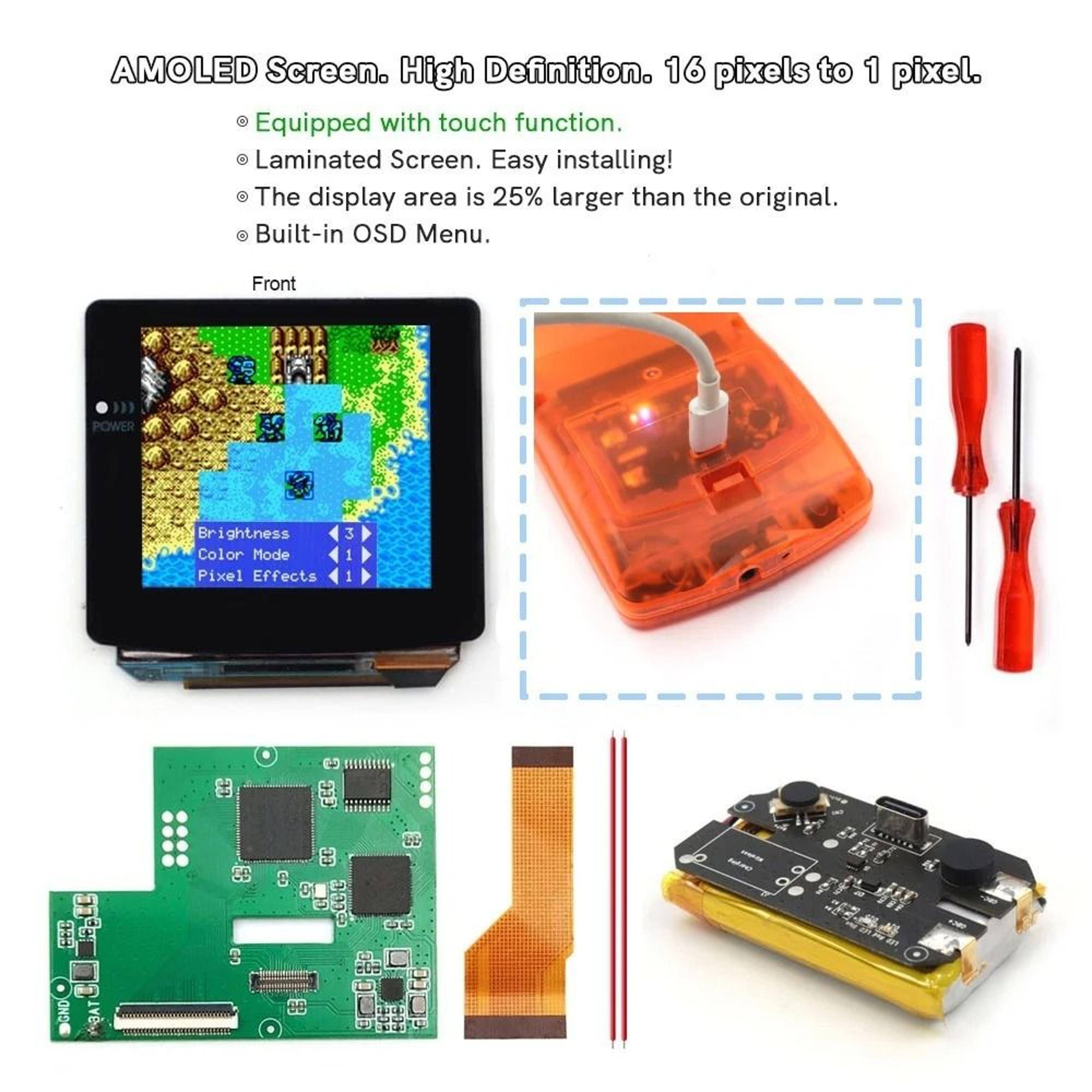 oled / lcd screen upgrade kit for gameboy color