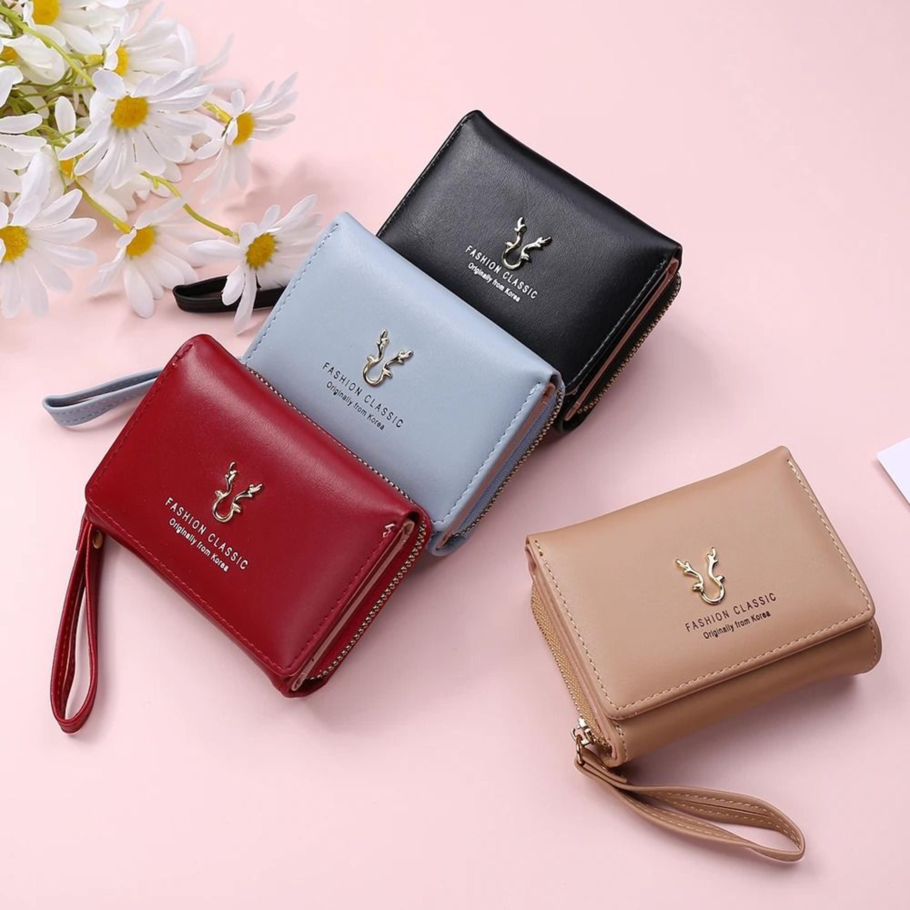 mini pu leather wallet with coin pocket and card holder