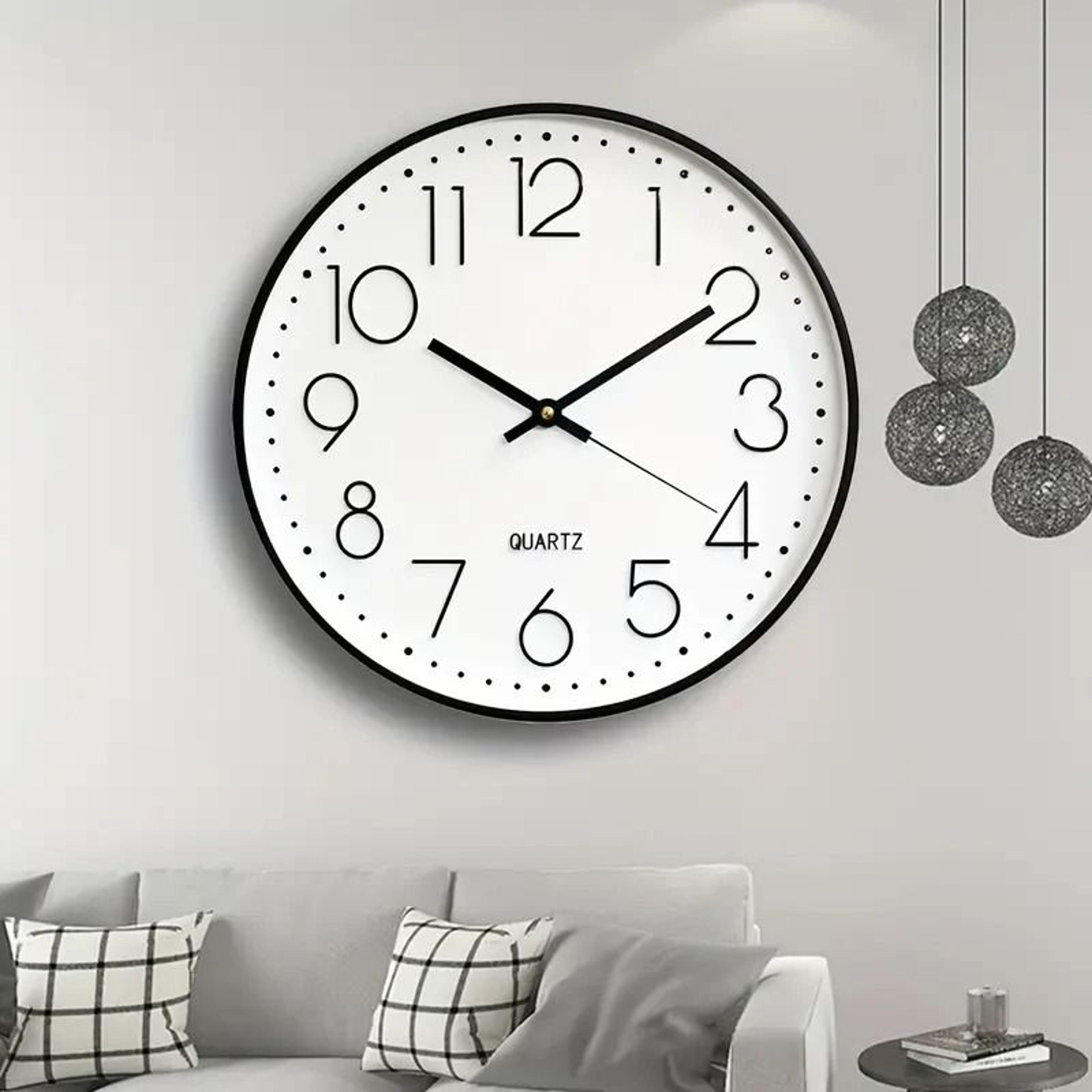 modern silent quartz wall clock for home and office