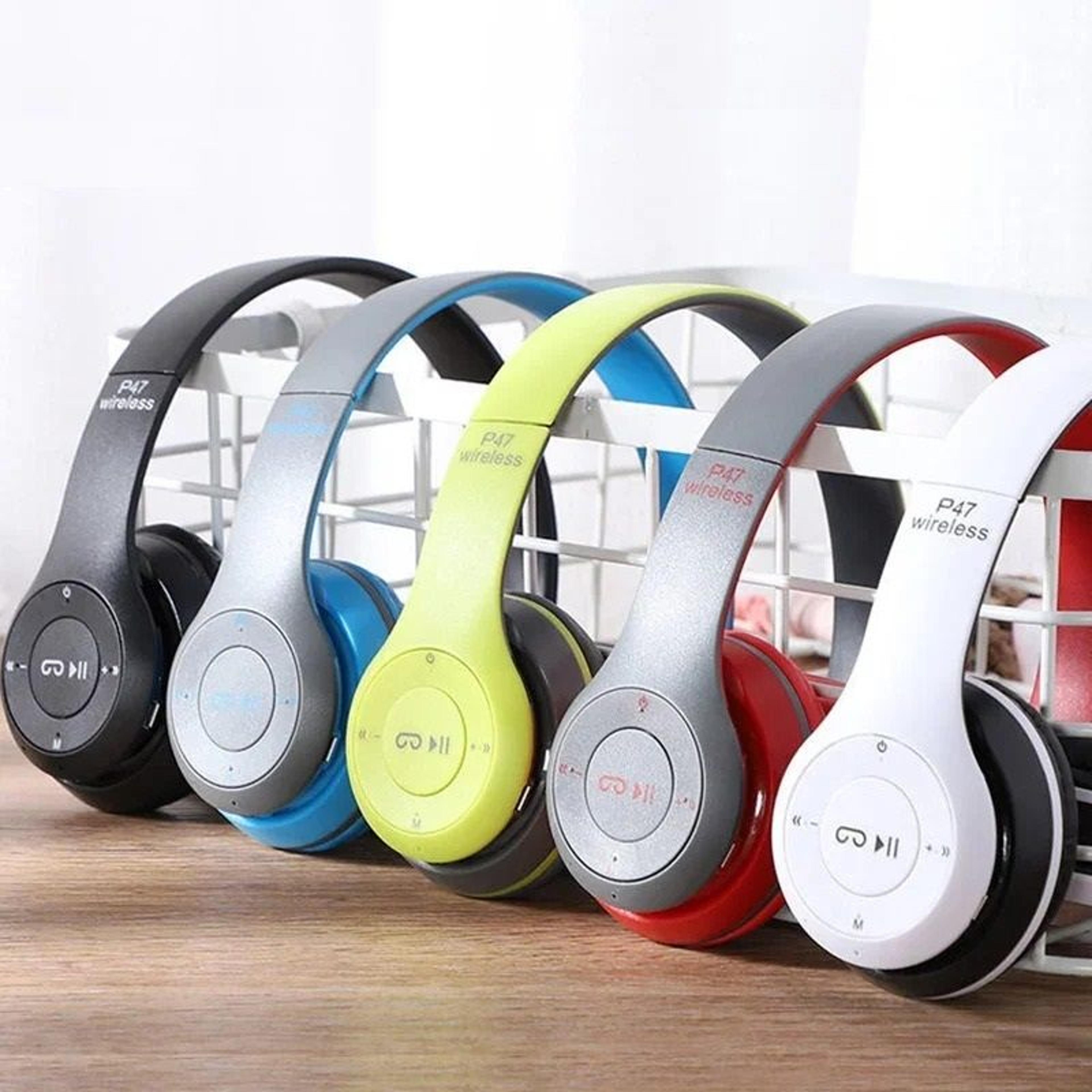 wireless foldable bluetooth headphones with microphone for music and gaming