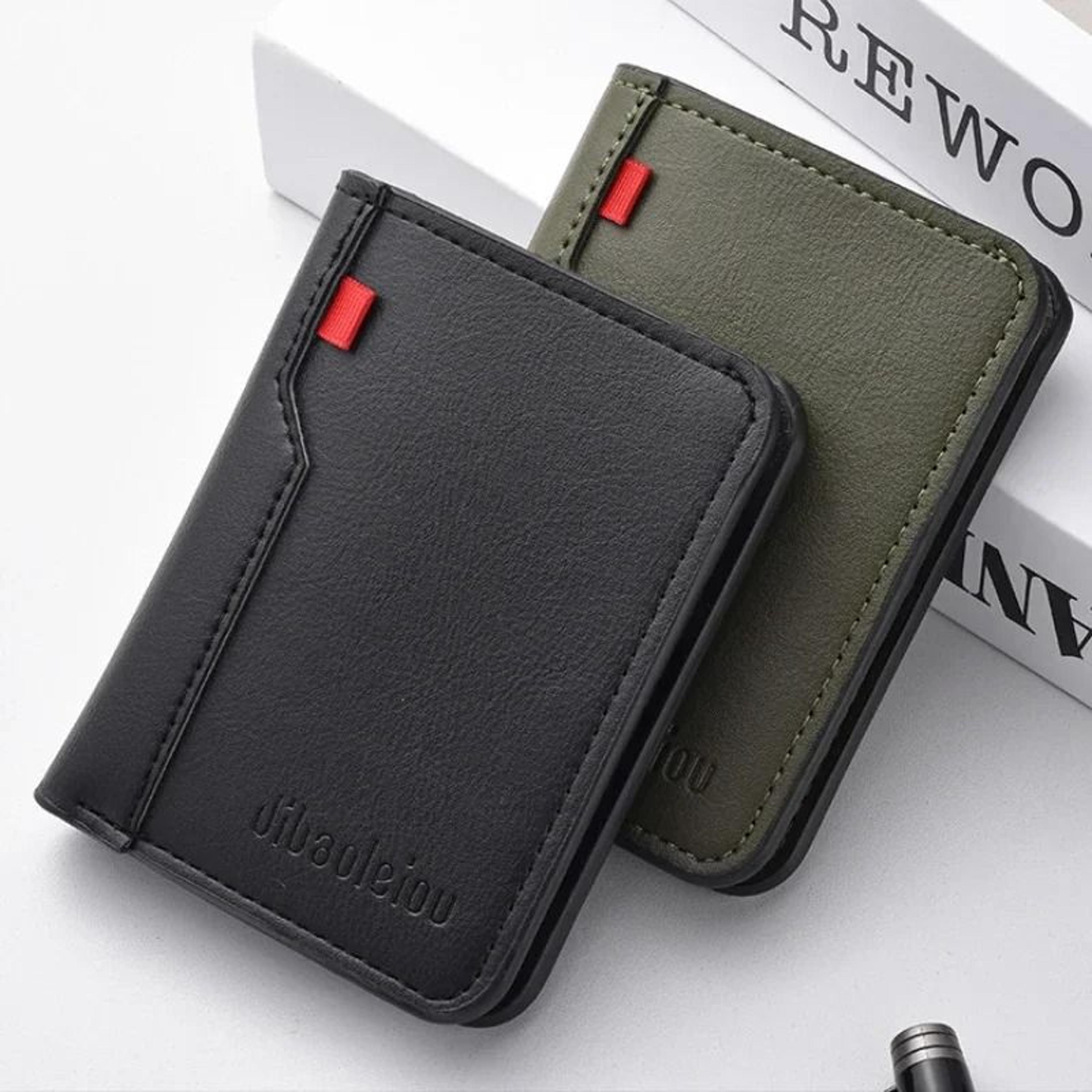 ultra thin pu leather credit card wallet for men