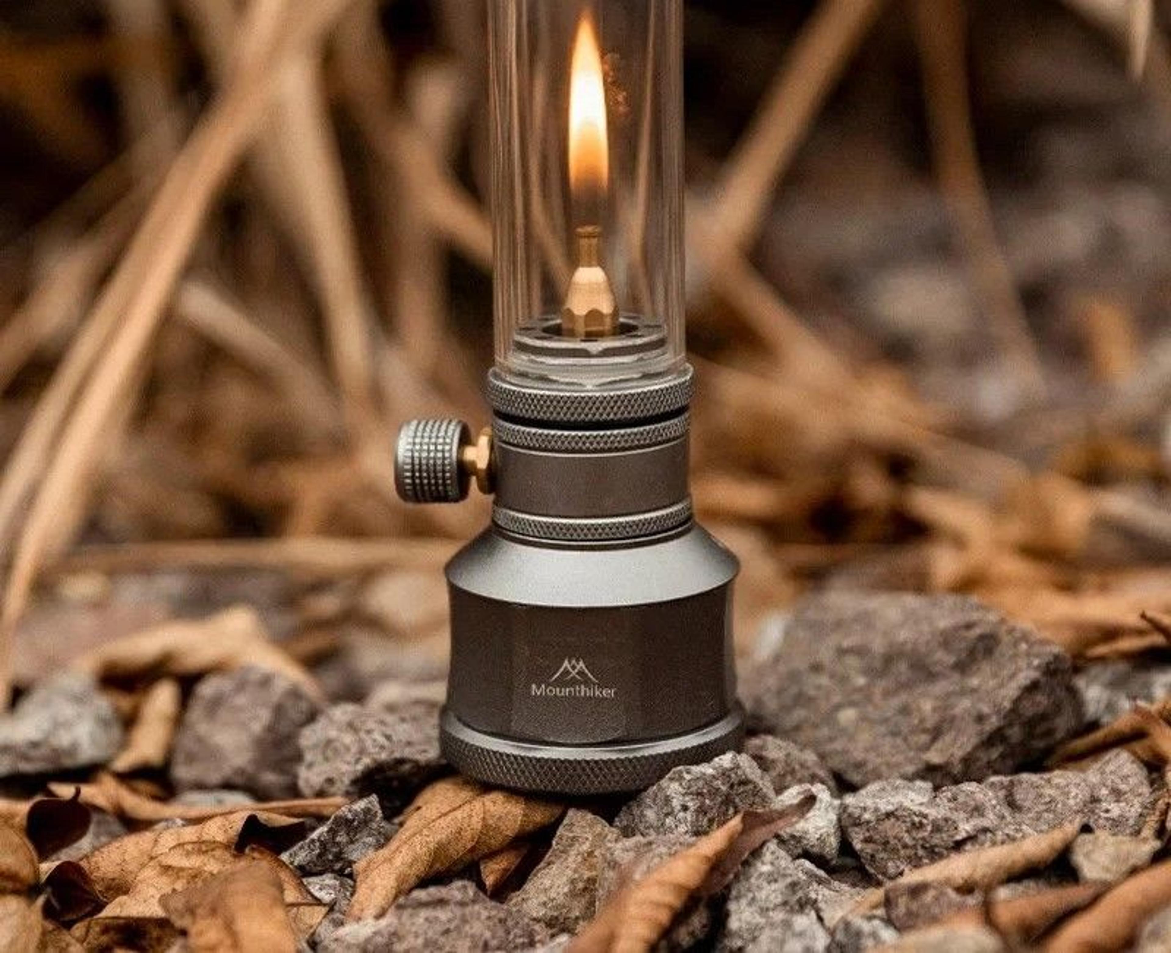portable outdoor camping gas lamp with refillable tank and accessories