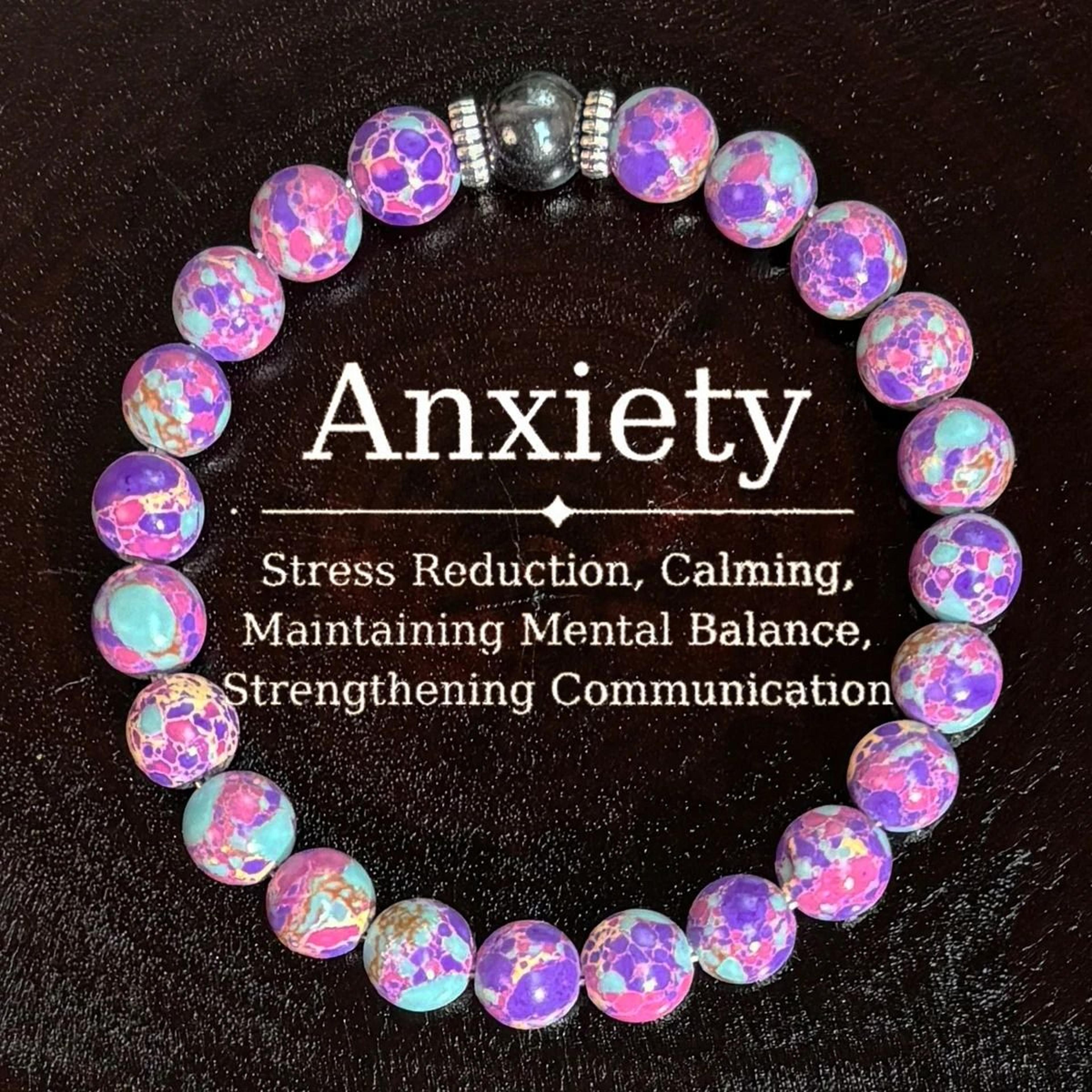 bohemian purple stone beaded stretch bracelet for men & women