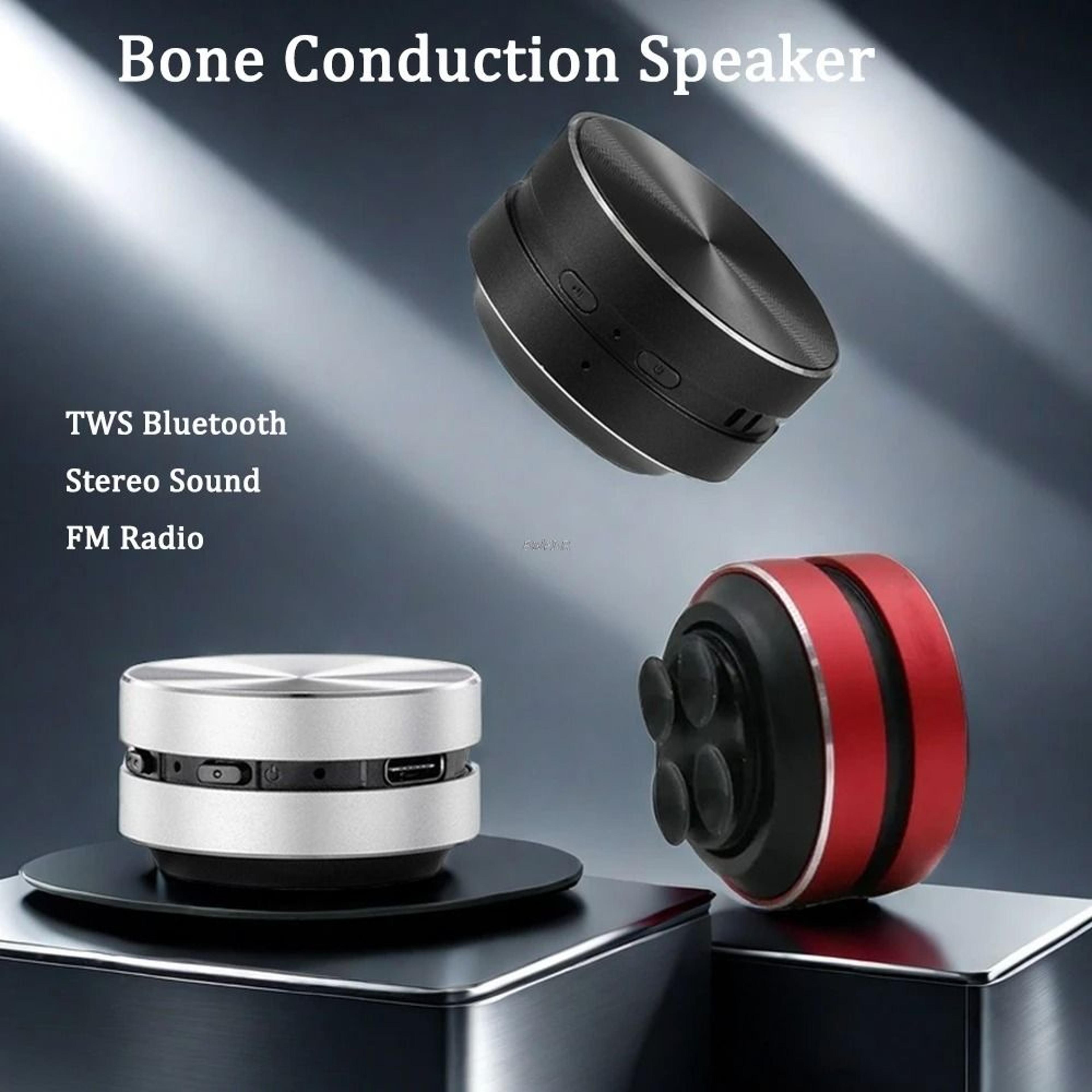 mini bone conduction bluetooth speaker with dual sound and fm radio