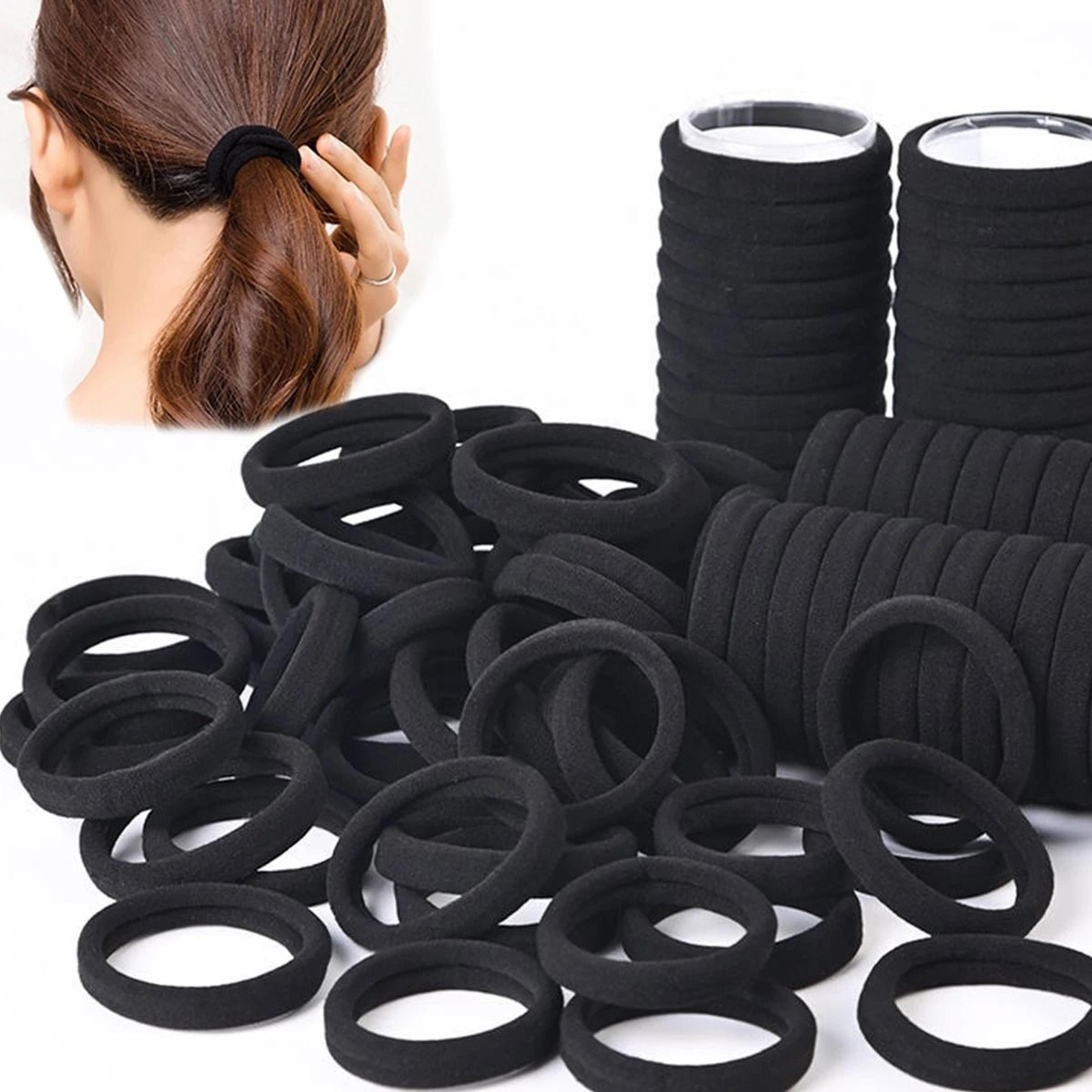 high elastic black and white hair bands set for everyday styling