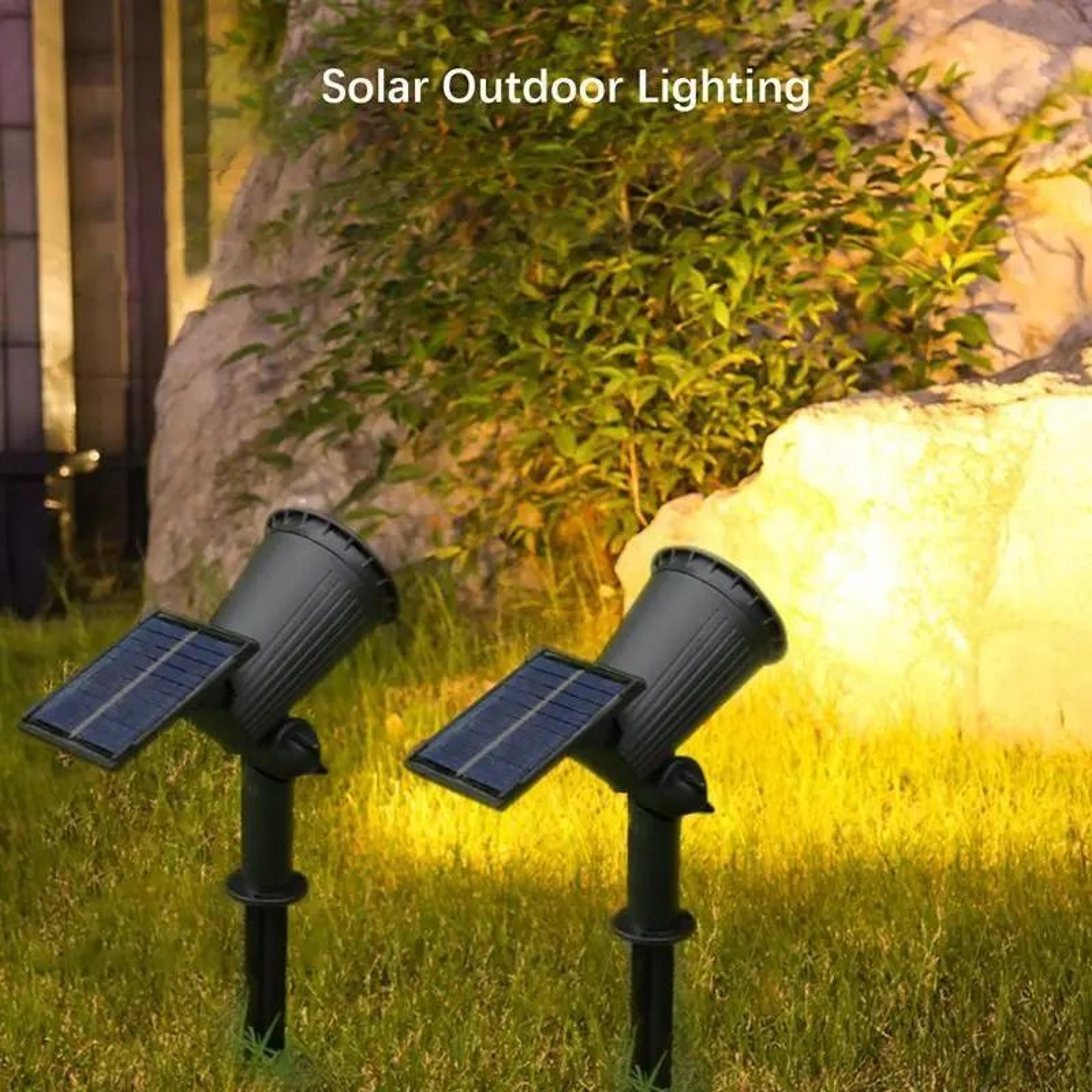 9 led solar spotlight for outdoor garden and pathway lighting