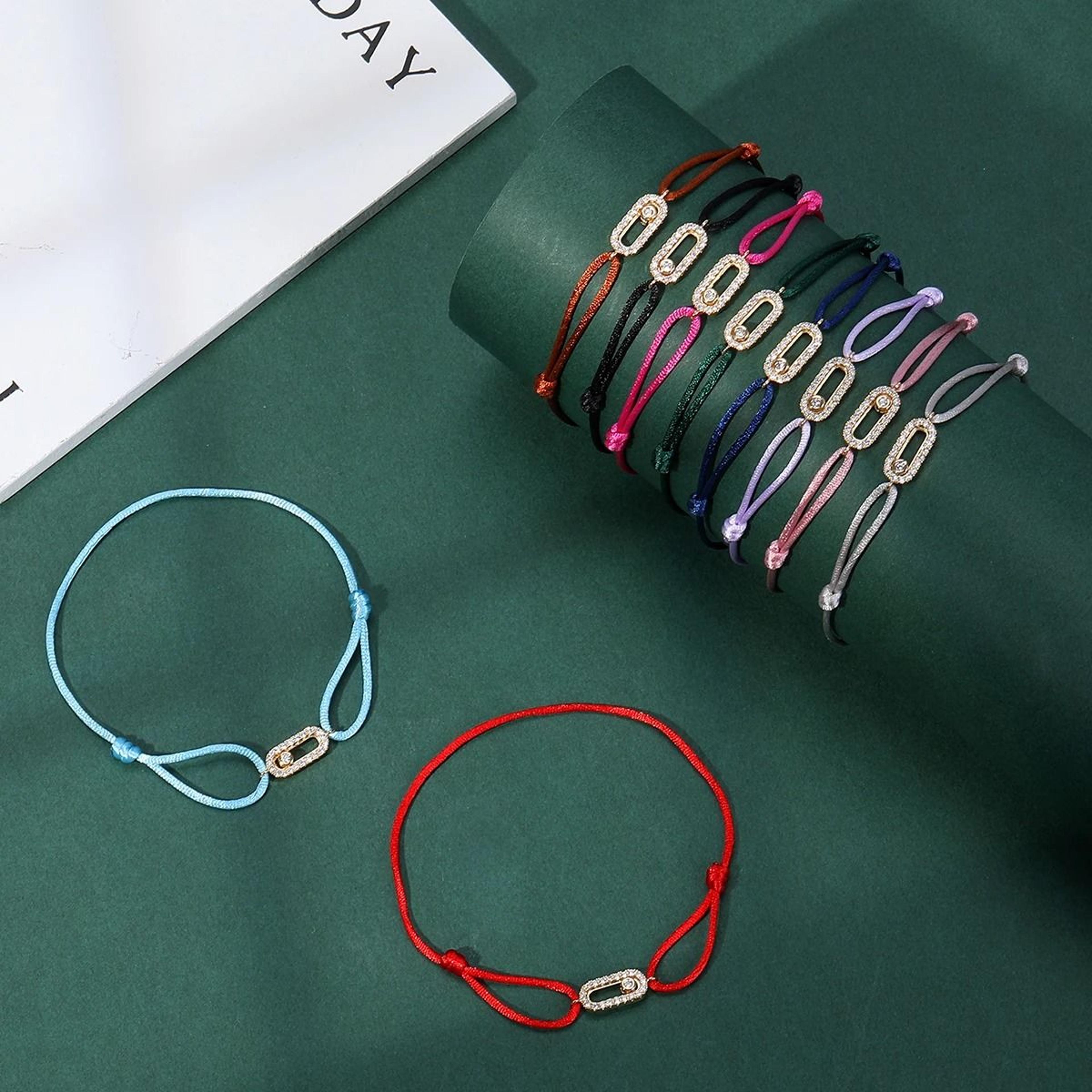 adjustable stone woven rope bracelet for men and women