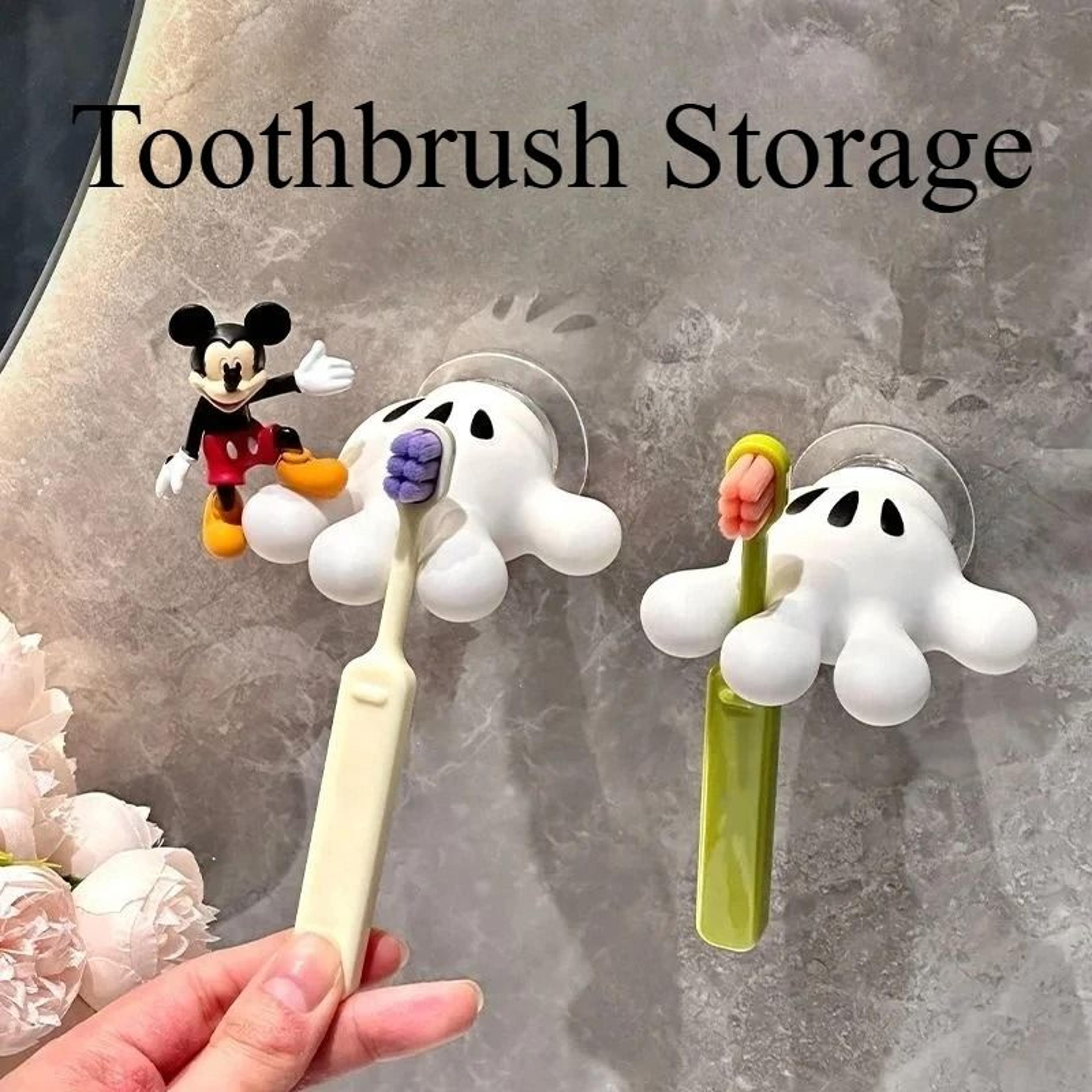 cute suction toothbrush holder with multipurpose hook