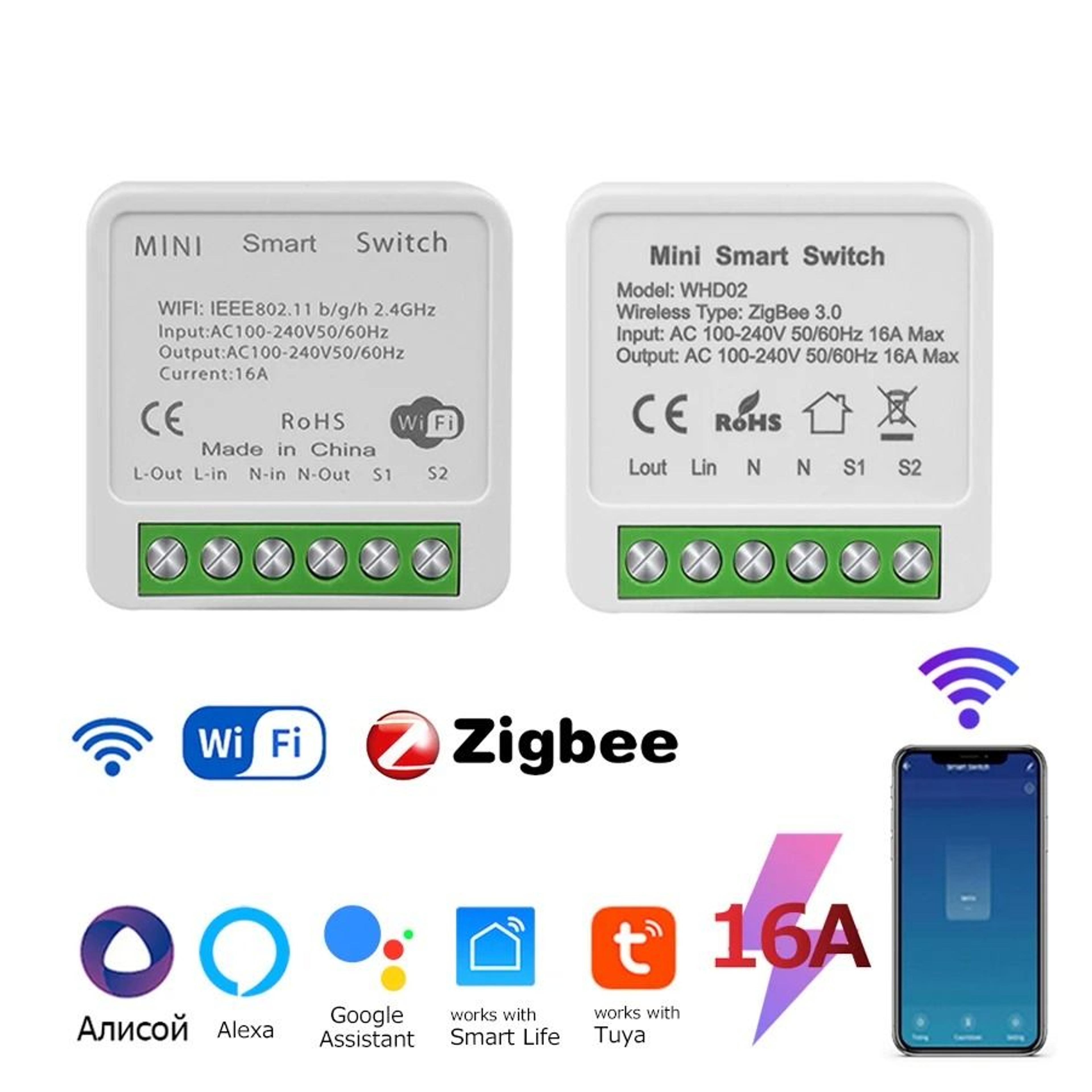 smart wifi zigbee switch 16a with remote and app control