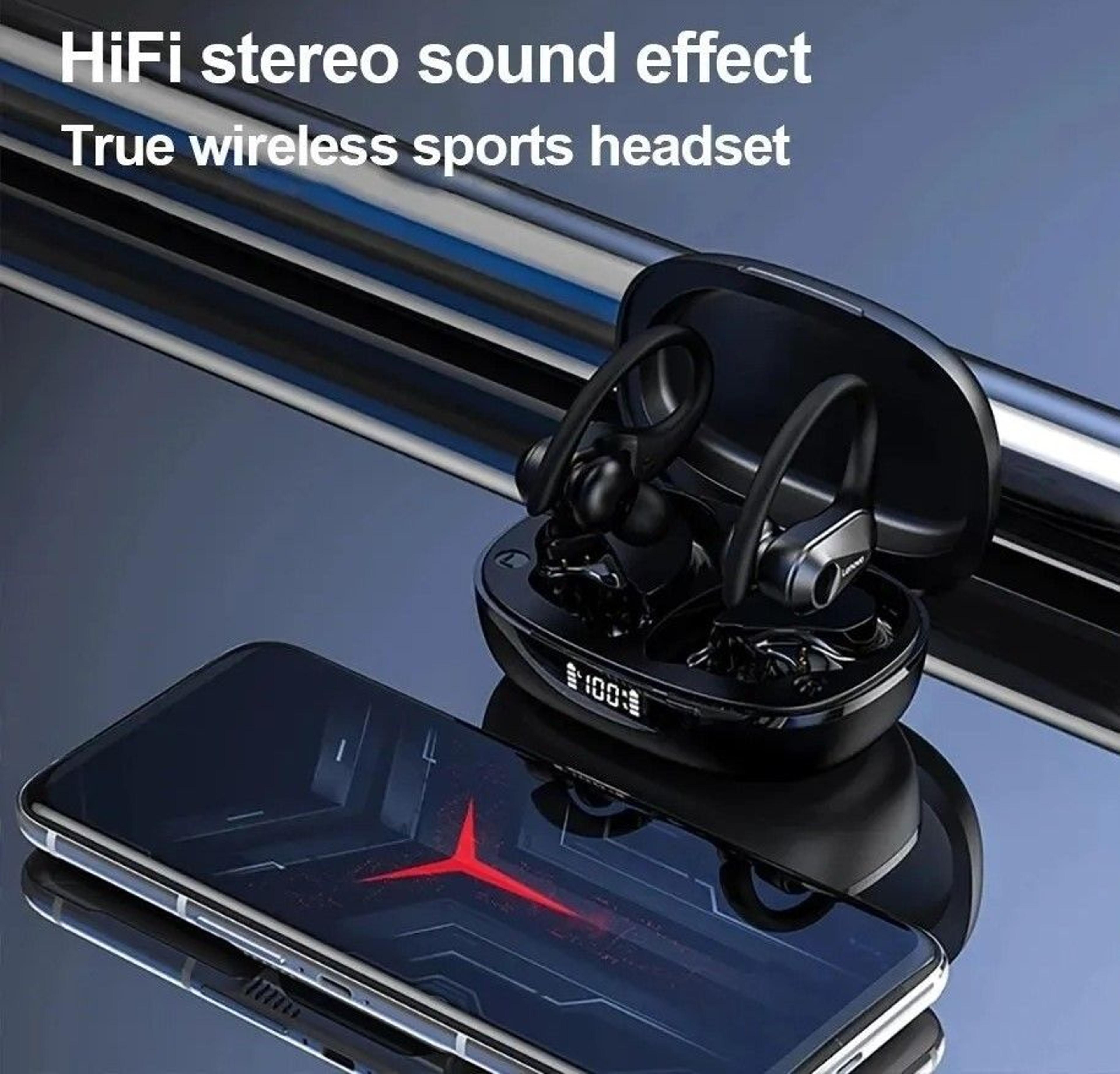 wireless sports earphones with led display and bluetooth 5.3