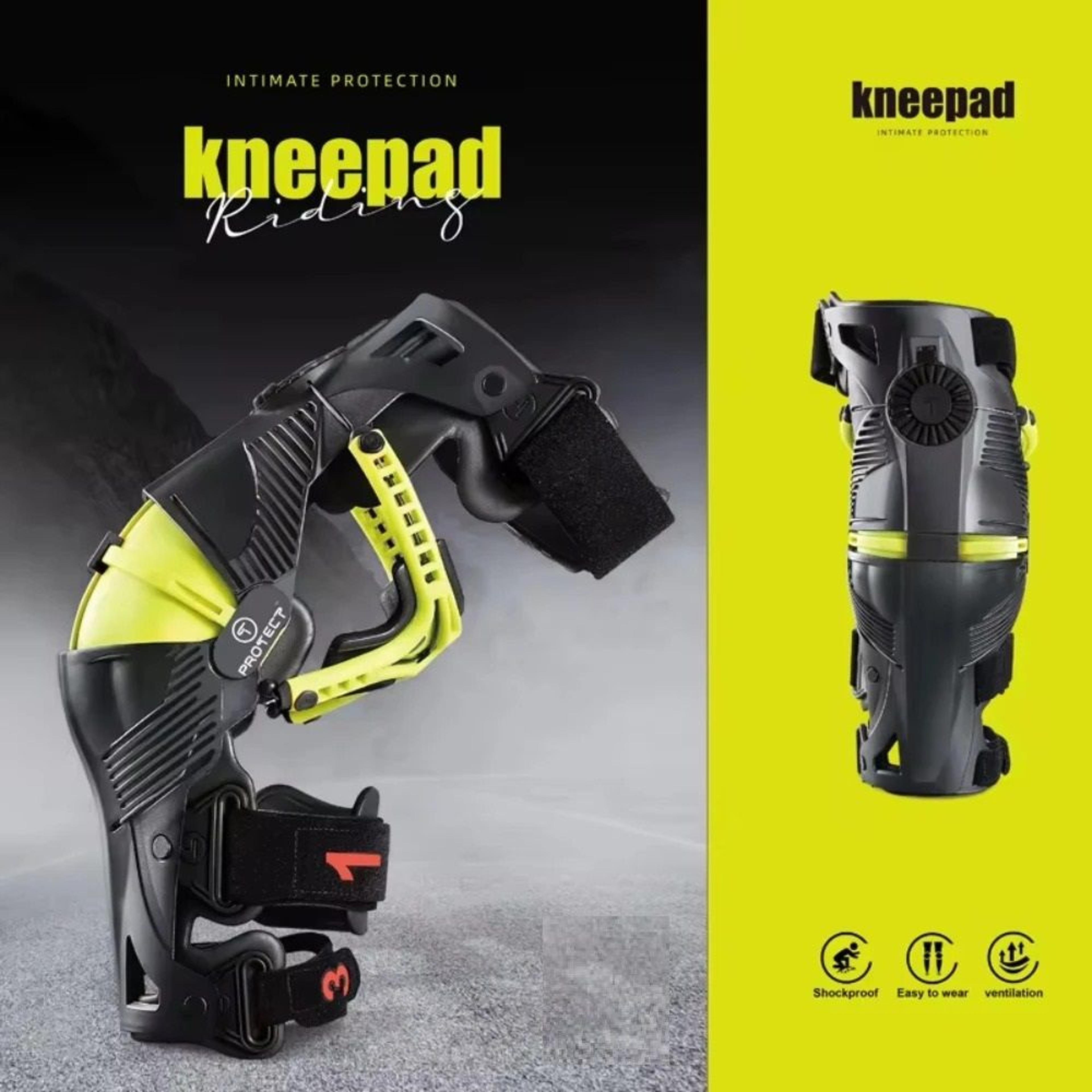 motorcycle protective kneepad with exoskeleton support