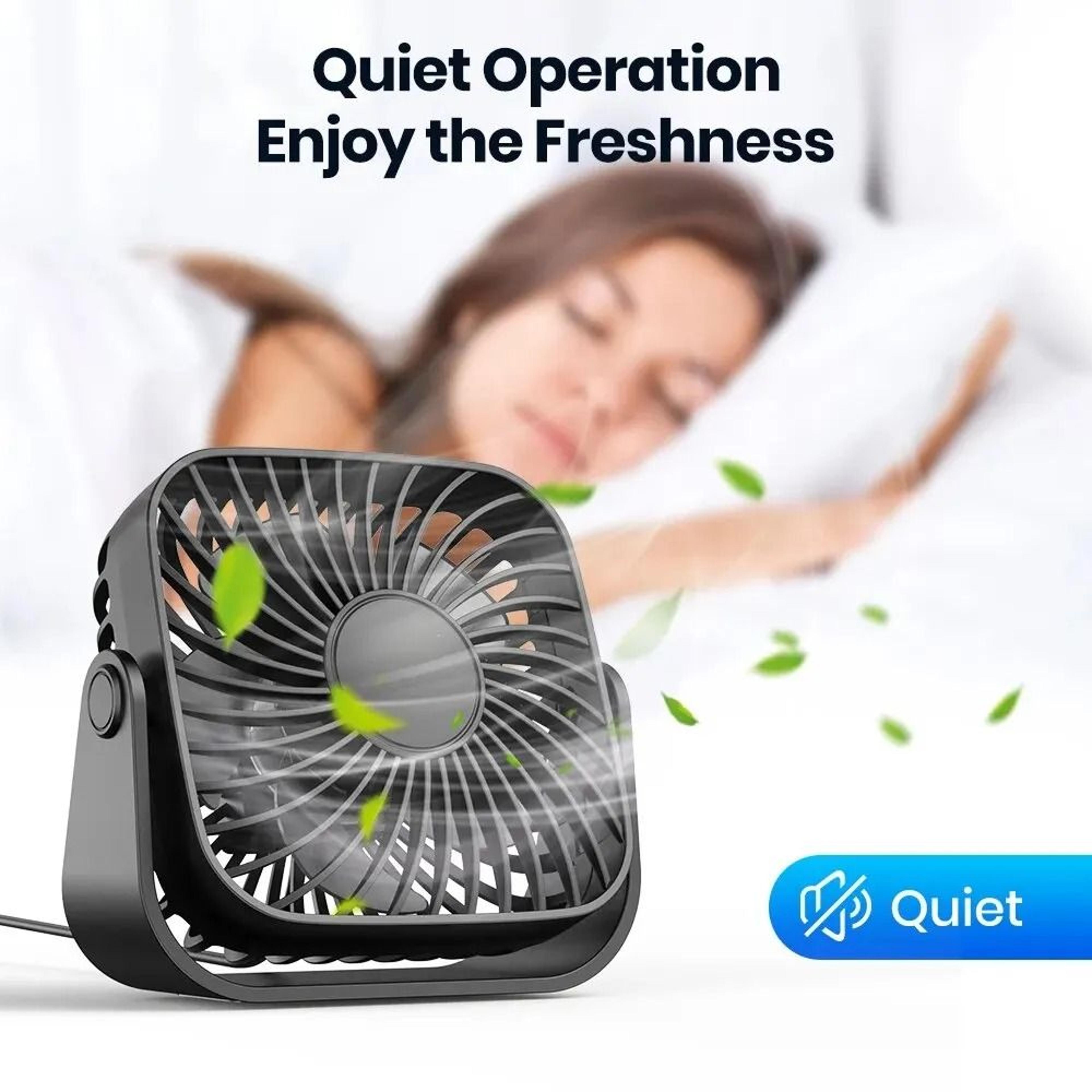 mini portable usb fan with 3 speeds and 360 degree rotation