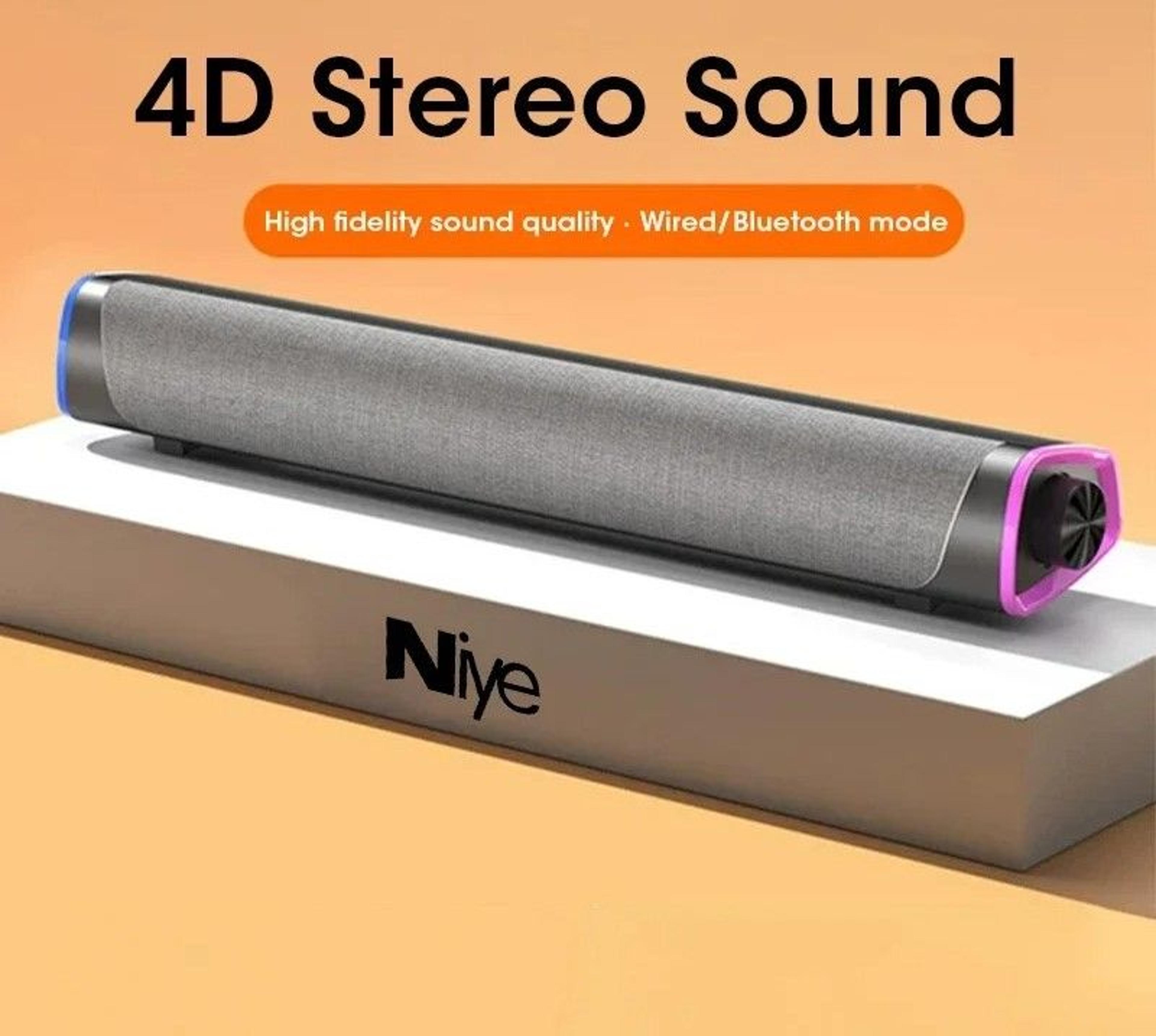 stereo sound bar with 4d subwoofer and bluetooth