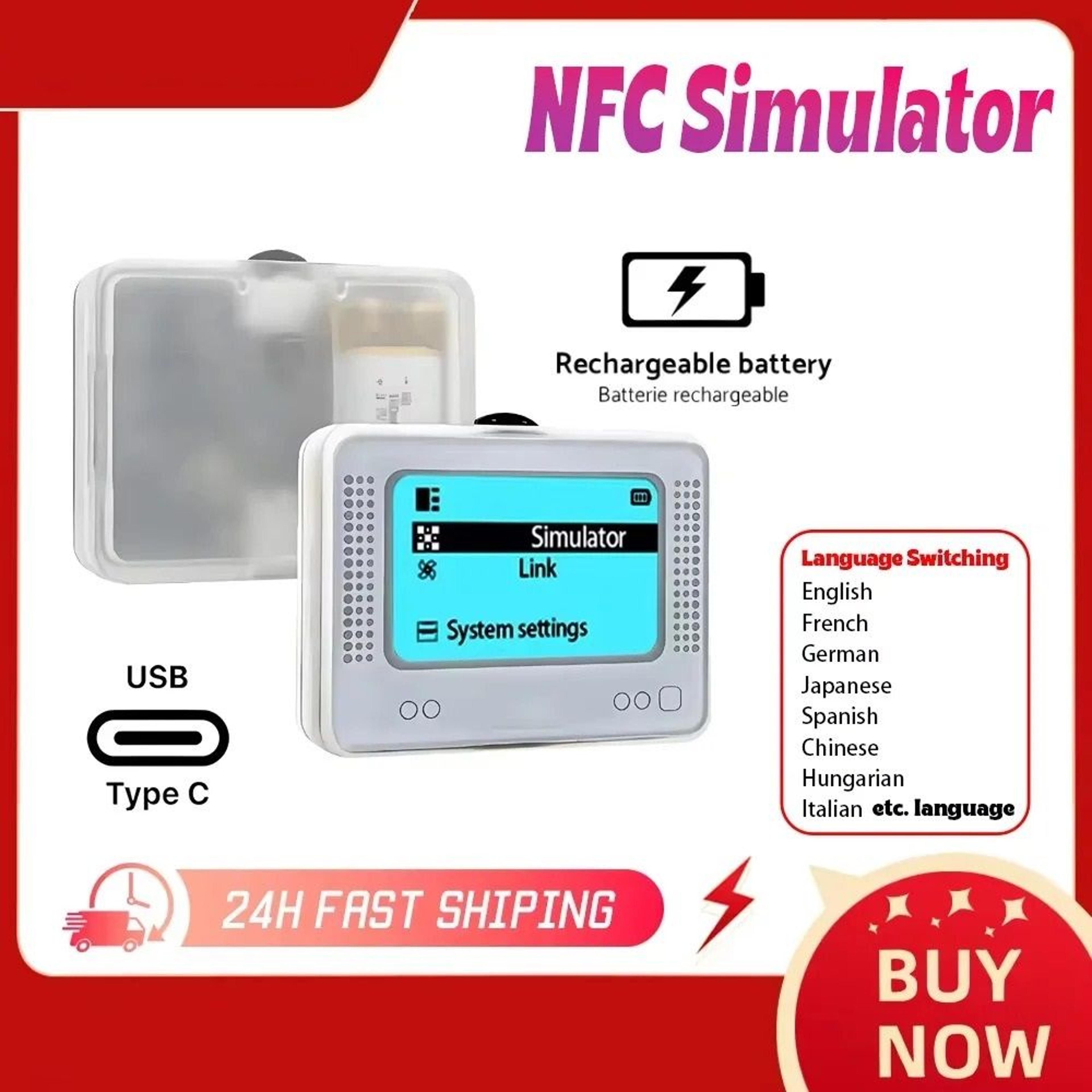 rechargeable nfc simulator and writer for game consoles