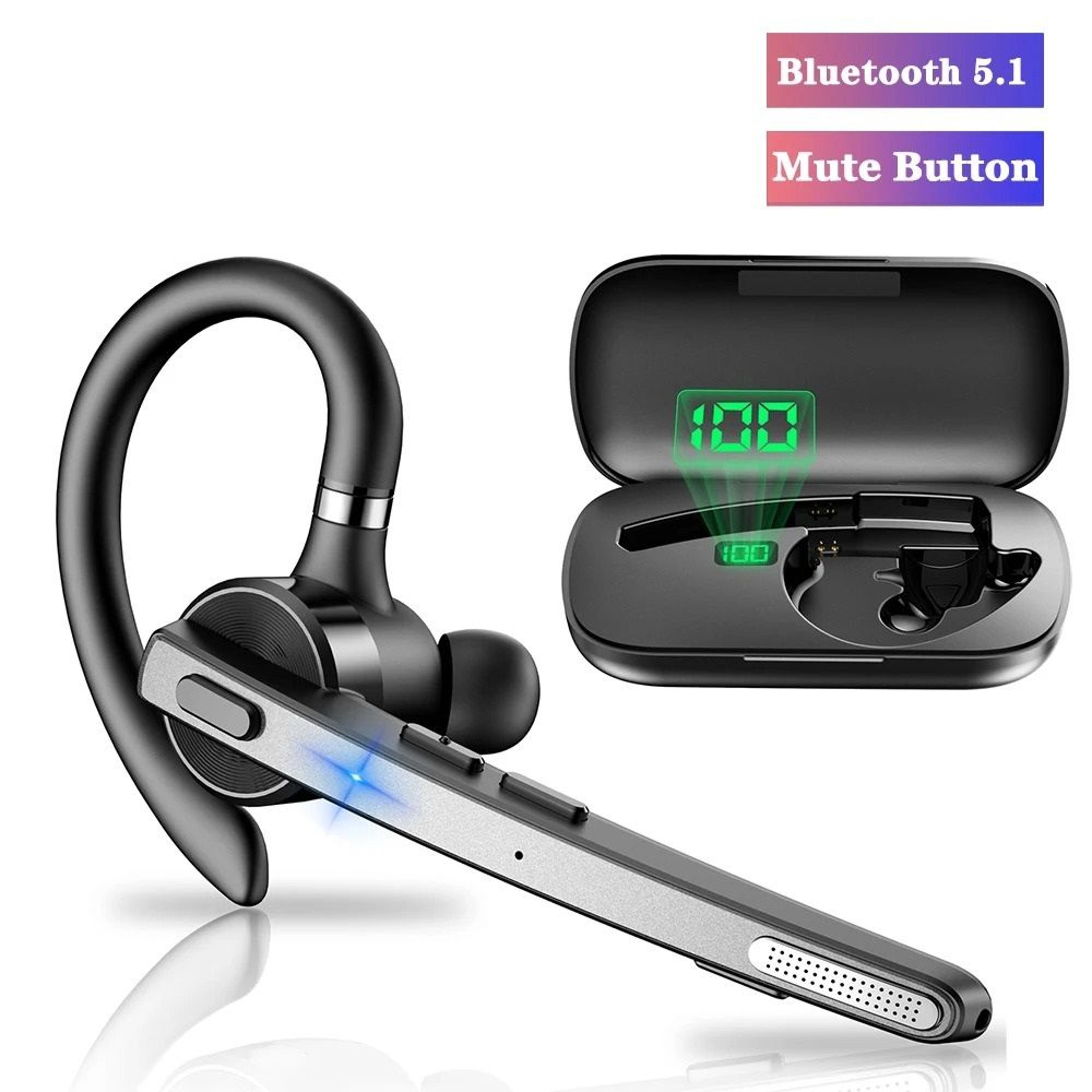 wireless bluetooth headset with dual mic noise cancelling