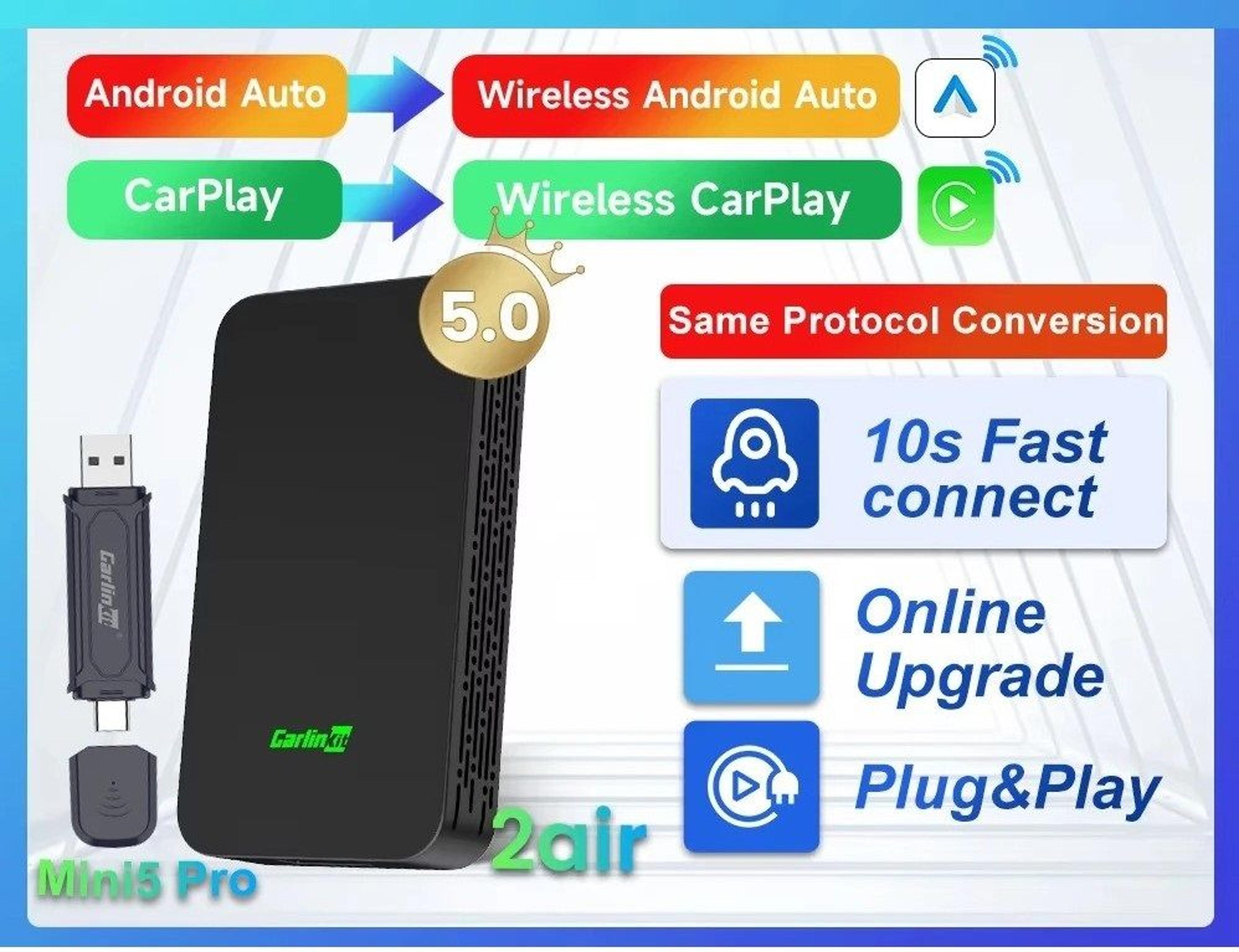 wireless adapter for carplay and android auto
