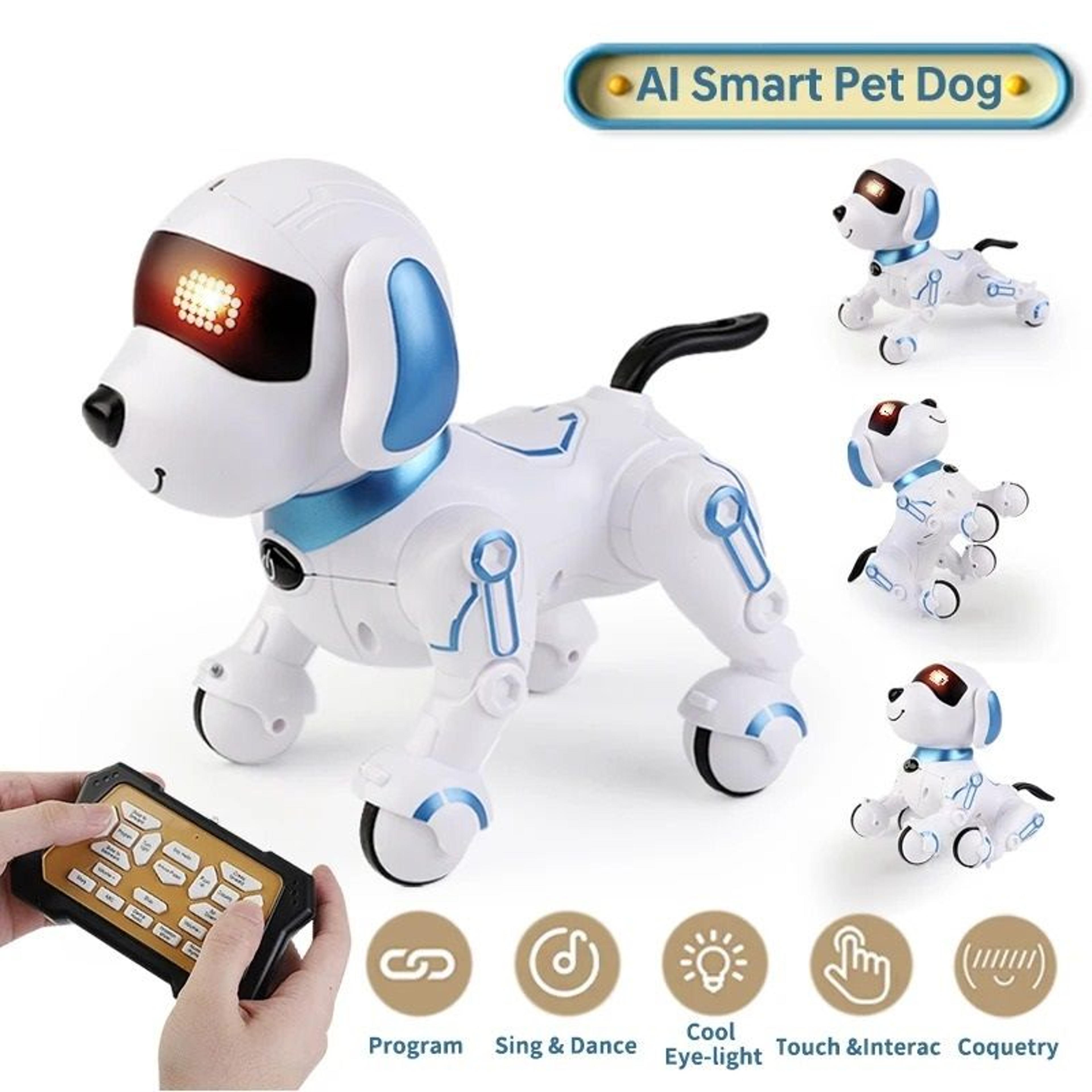 programmable rc robot stunt dog toy