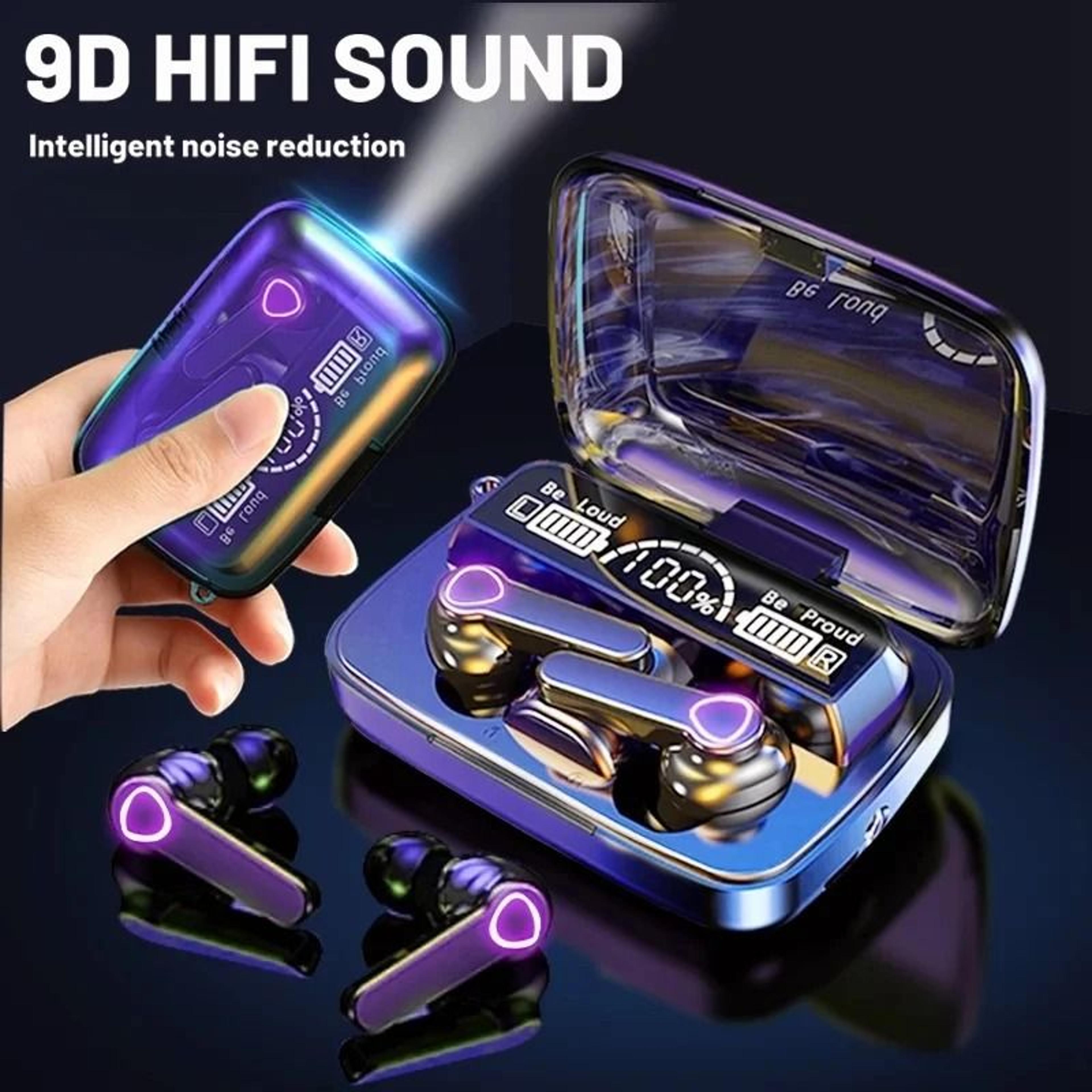 transparent in-ear bluetooth earbuds with led display