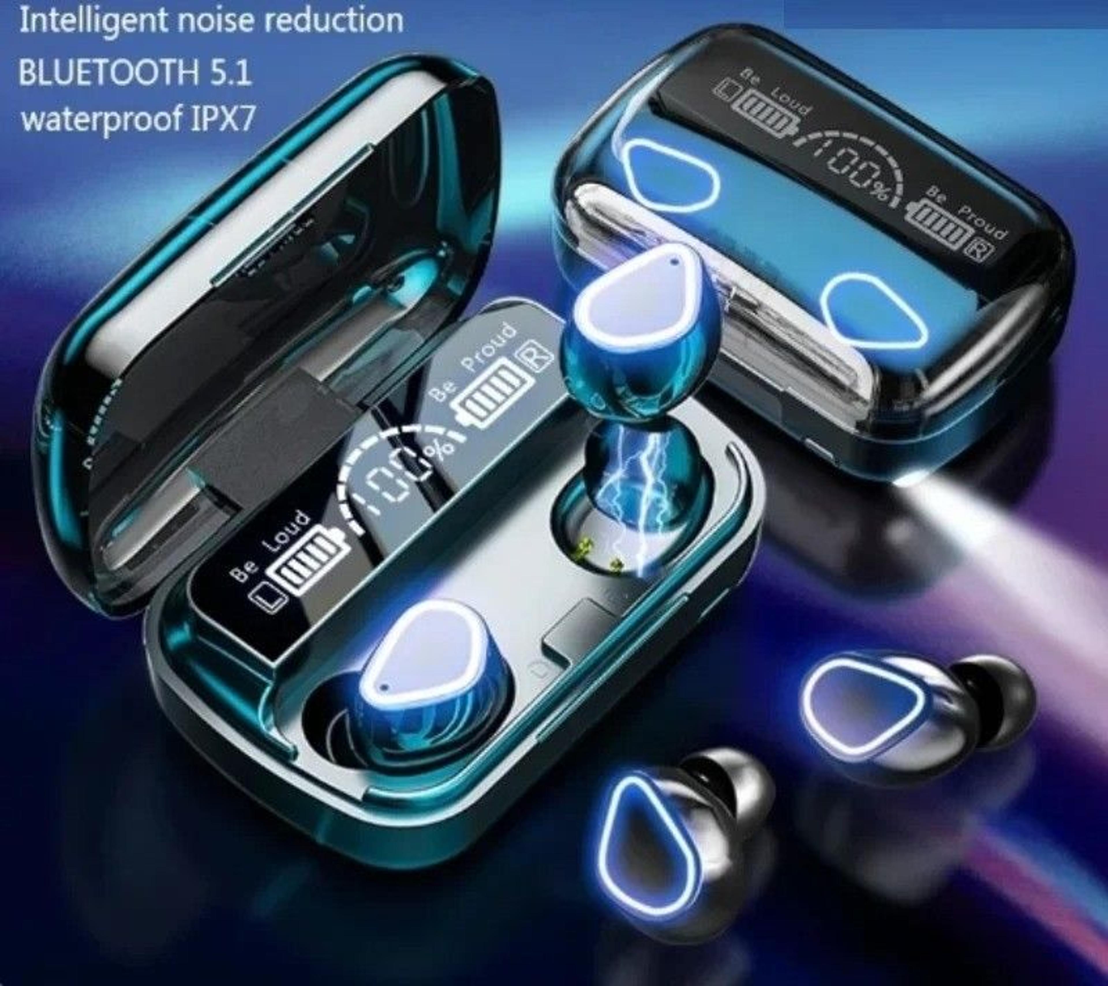 wireless bluetooth earbuds with noise canceling and mic