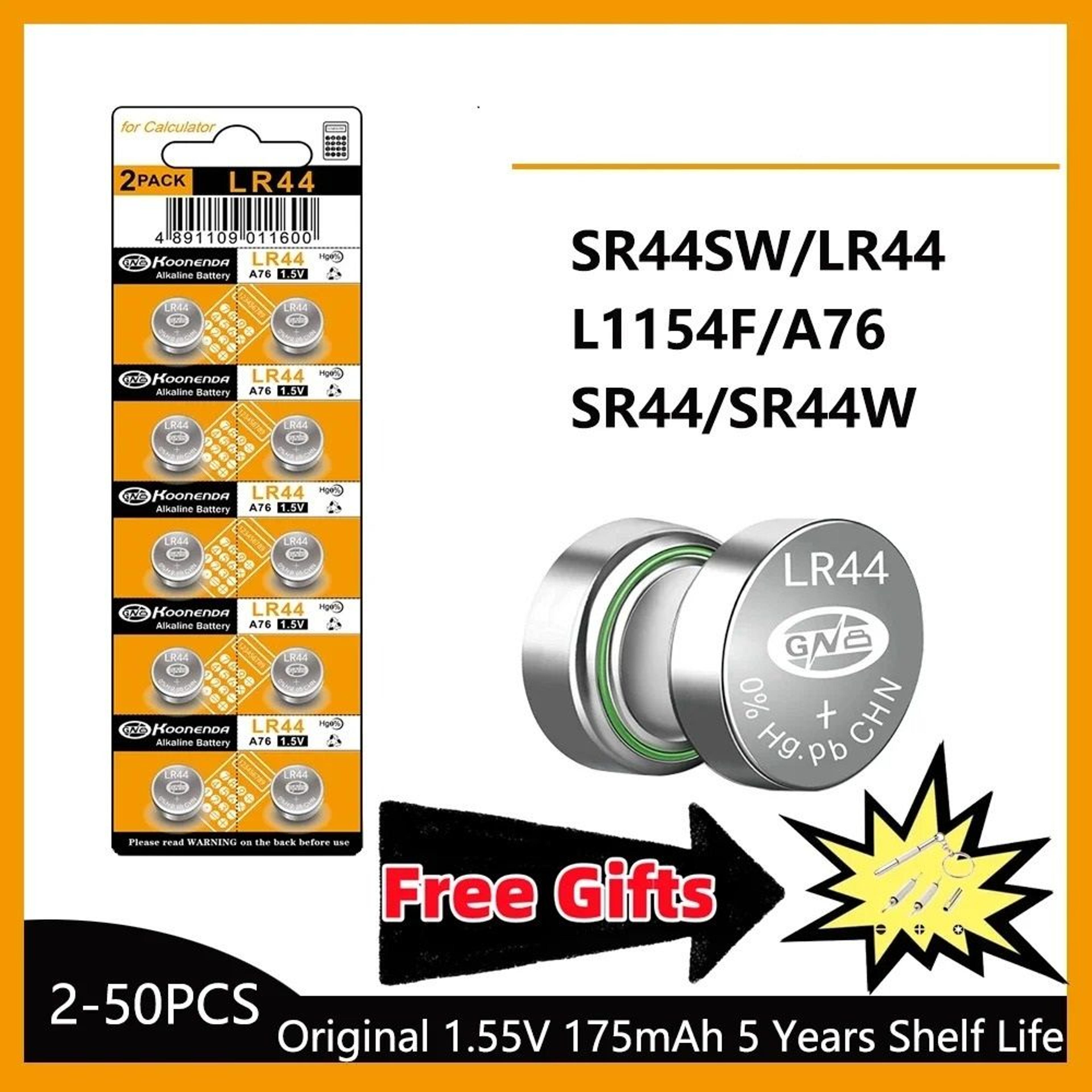 high capacity lr44 alkaline battery set