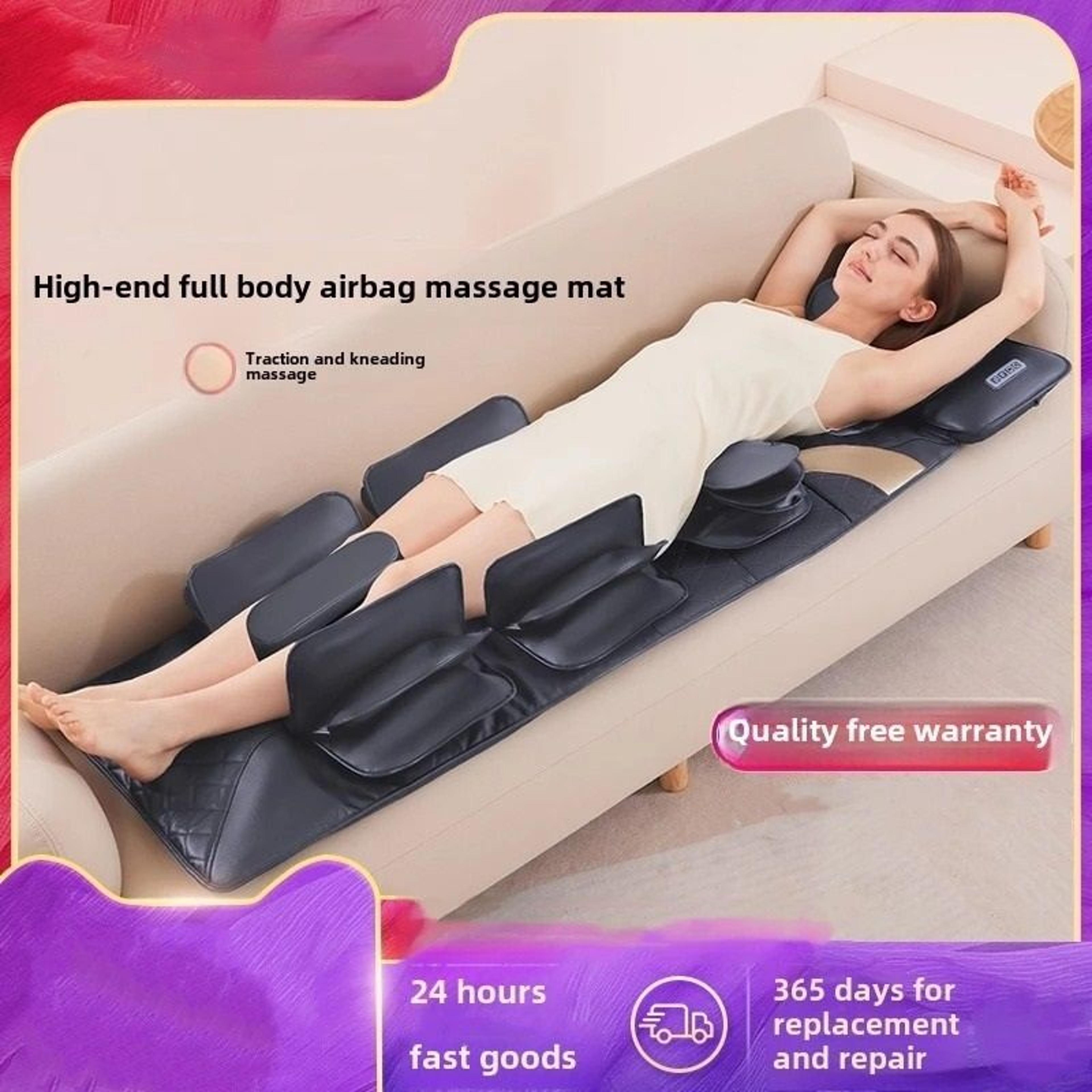 full body heated vibration massage mat with neck and lumbar support