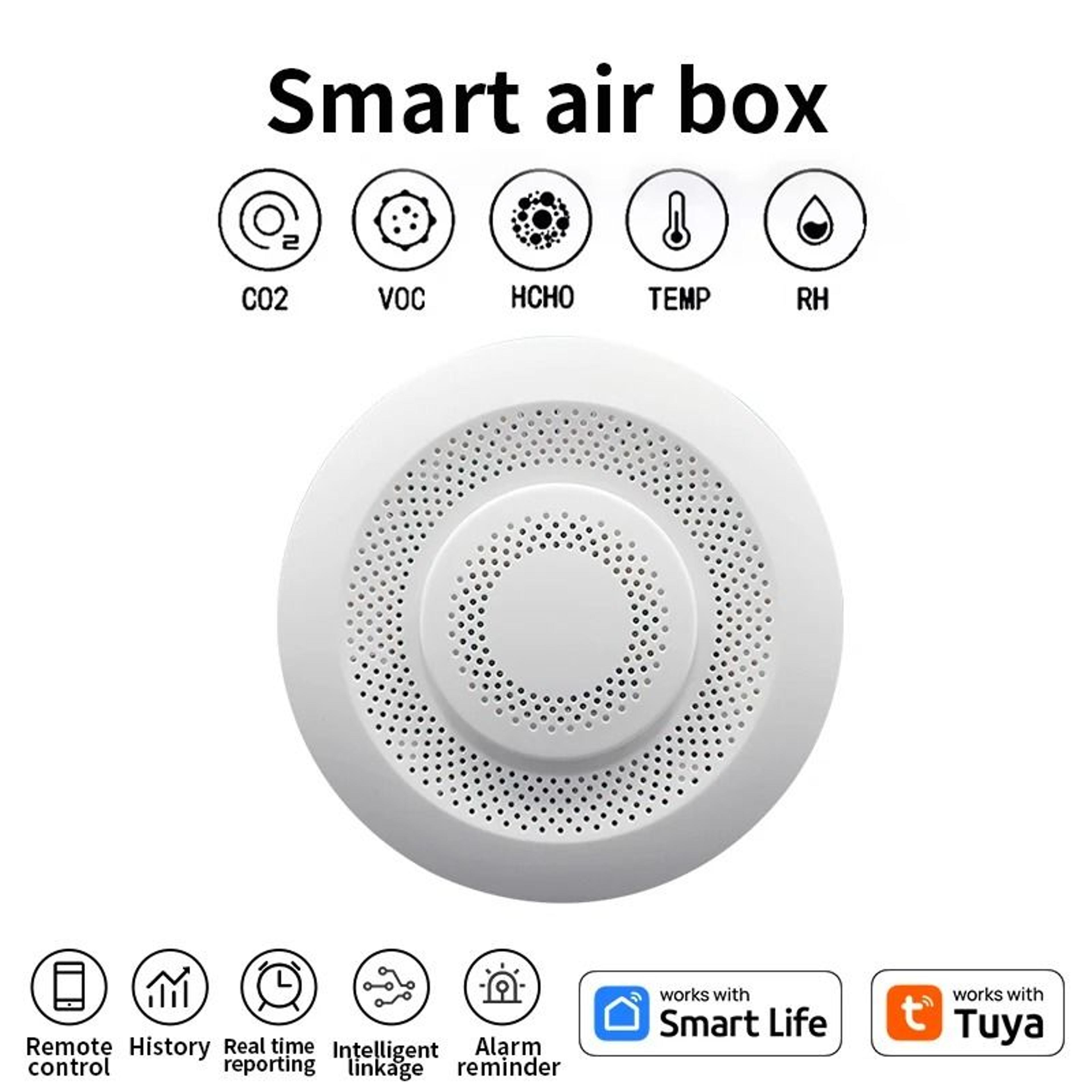 smart home air quality monitor with co2 and temperature detection