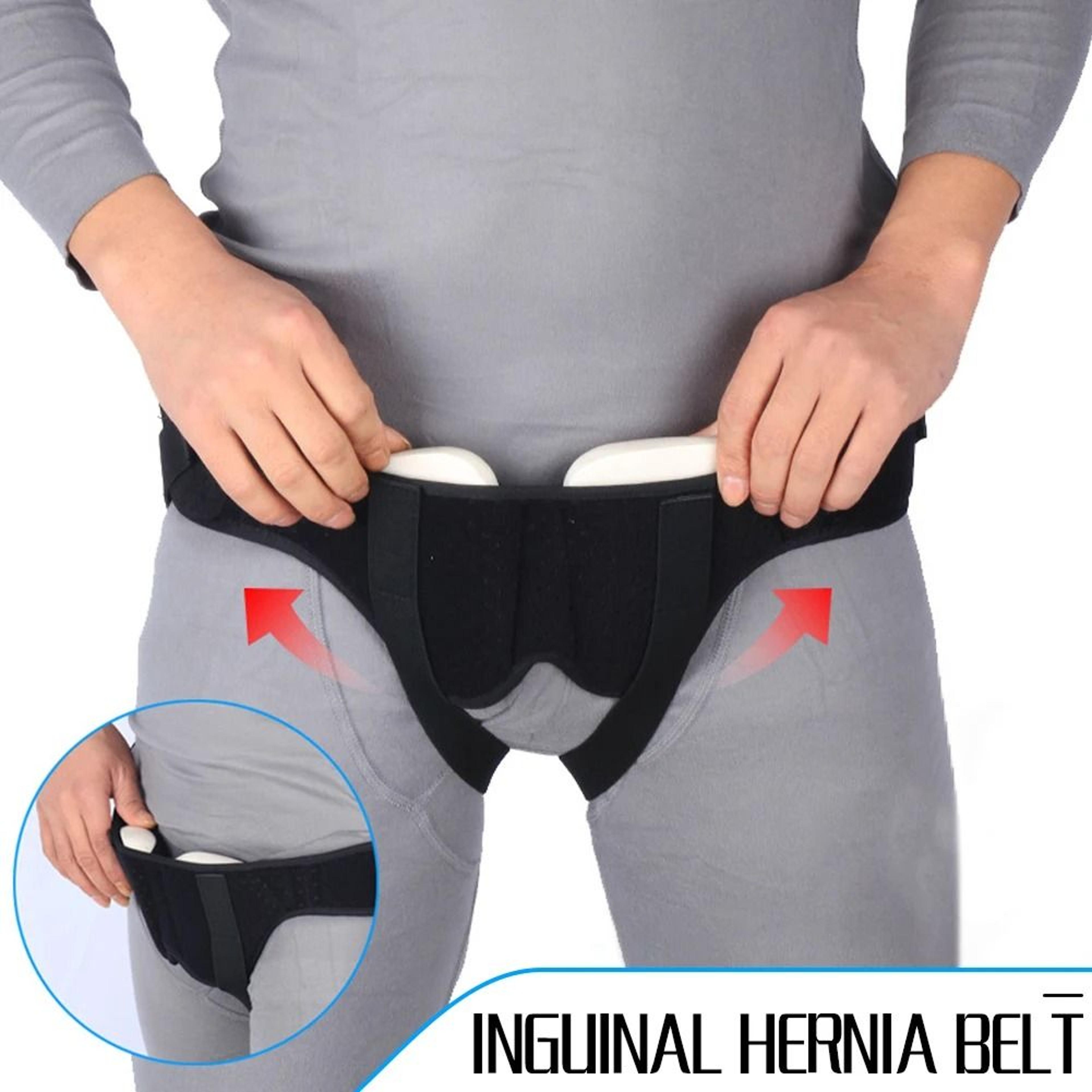 adjustable hernia support belt for men with dual compression pads