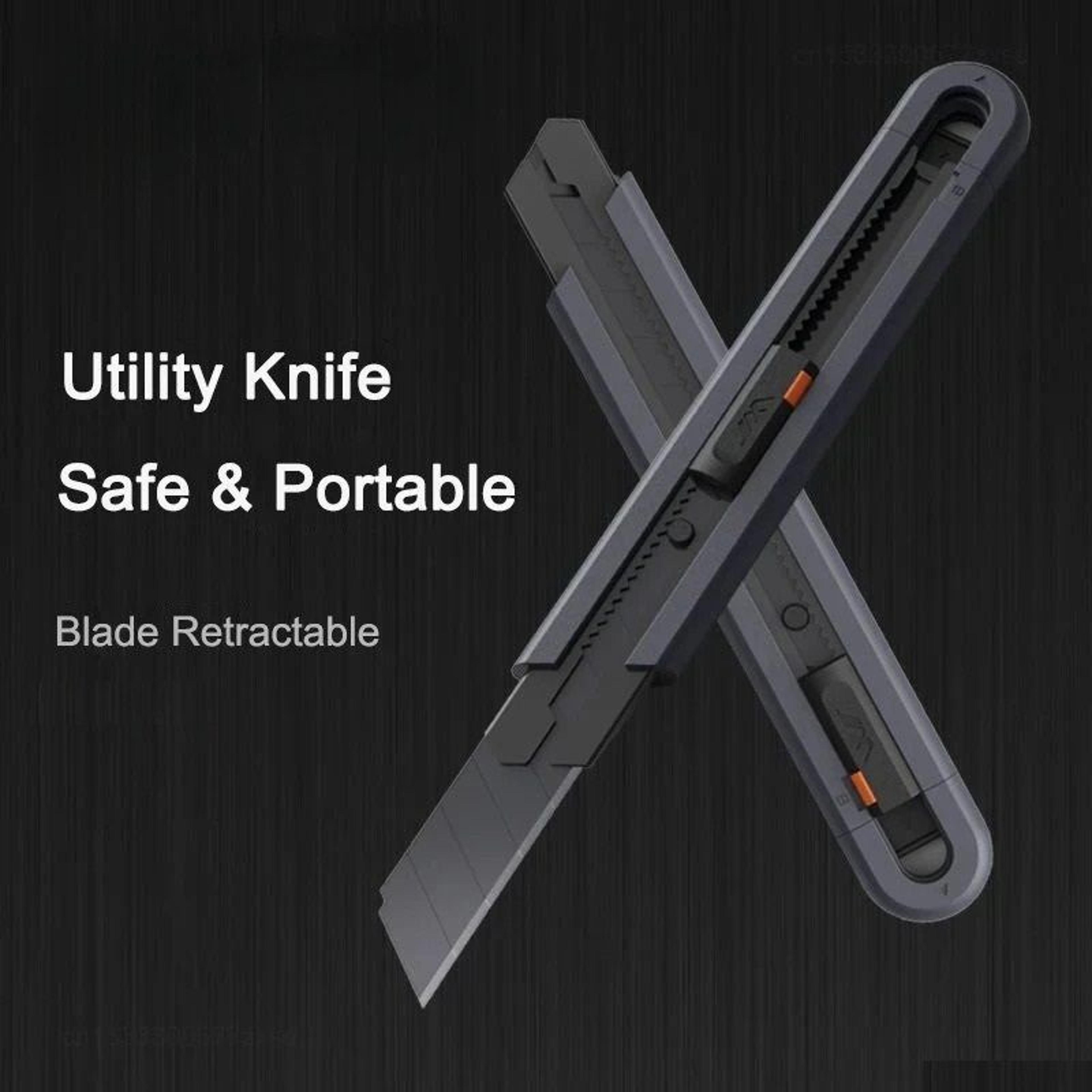 mini pocket utility knife with safety lock and carbon steel blade