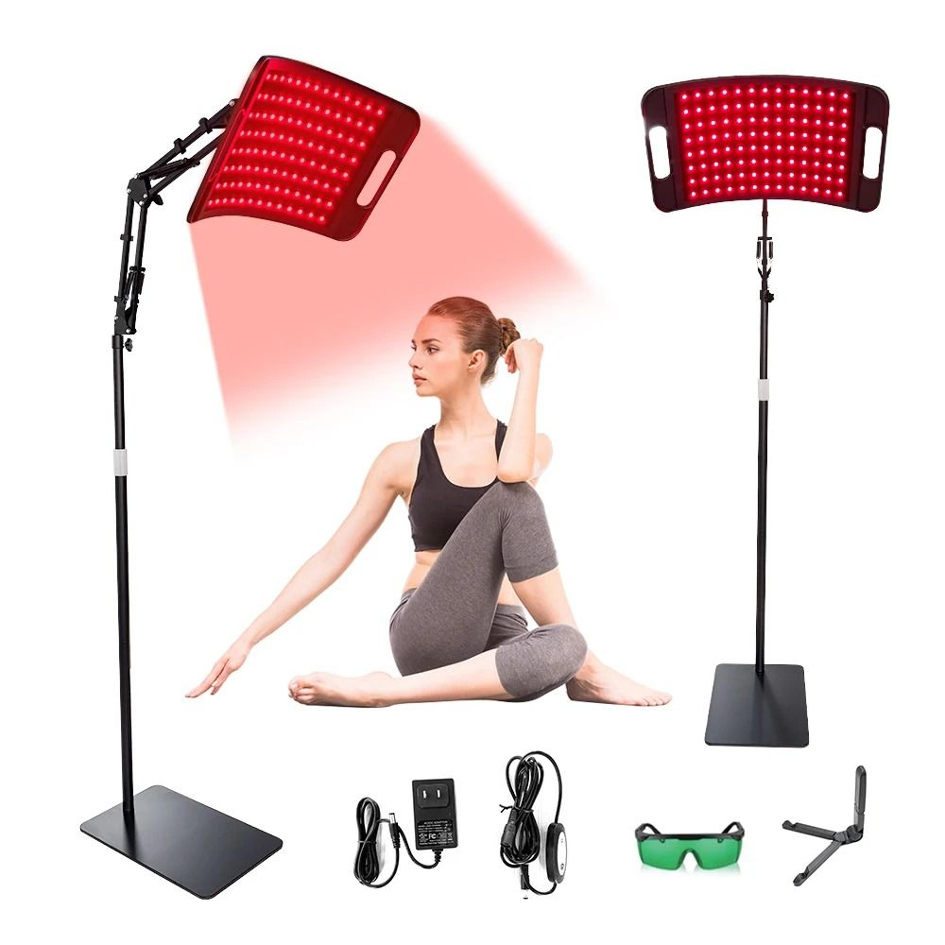 red light therapy lamp for face and body with adjustable stand